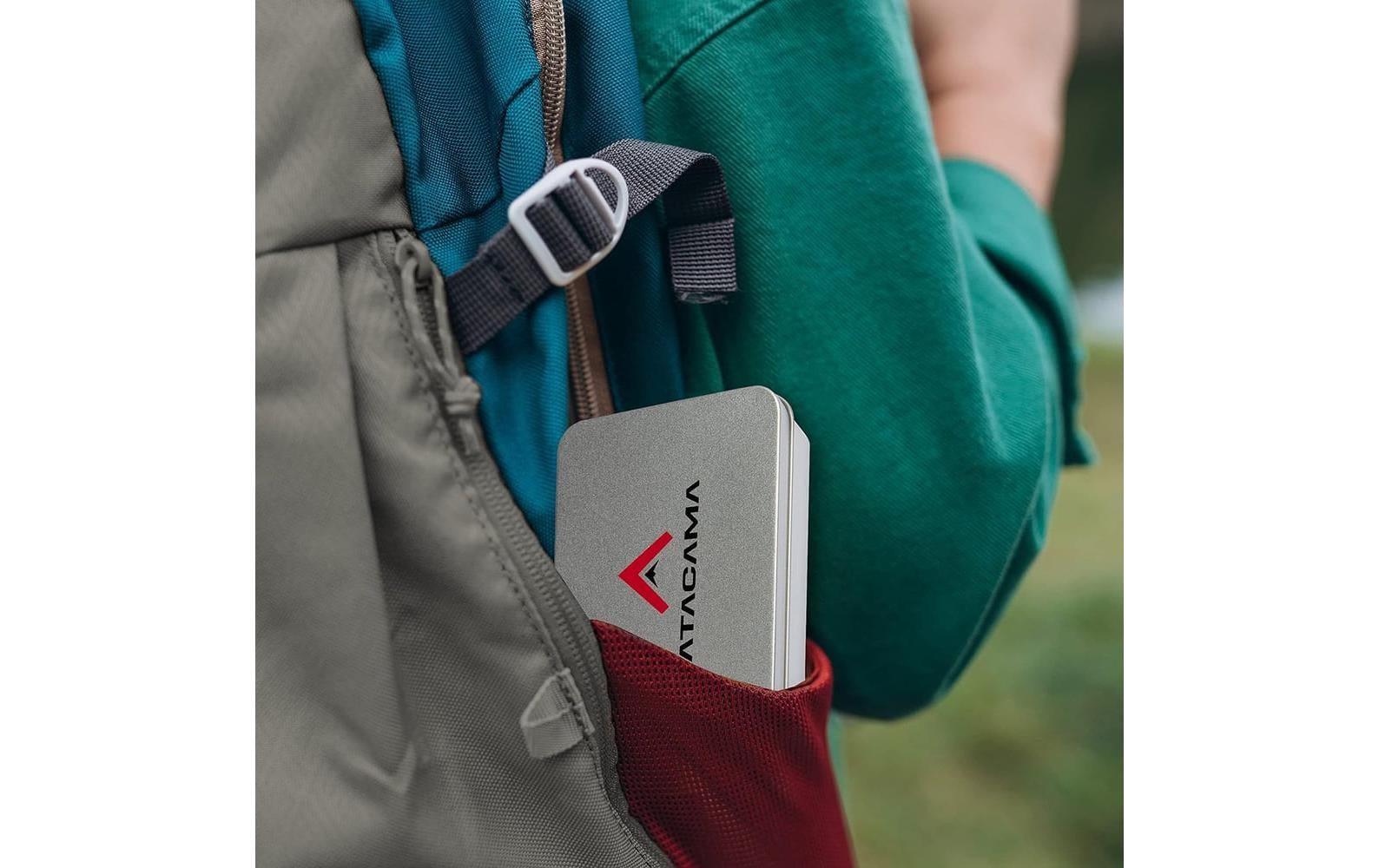 Atacama Feueranzünder – Survival Set, Multitool, Kienspan-Zunder – Mehrfarbig – Metall, Magnesium, Holz, Satin