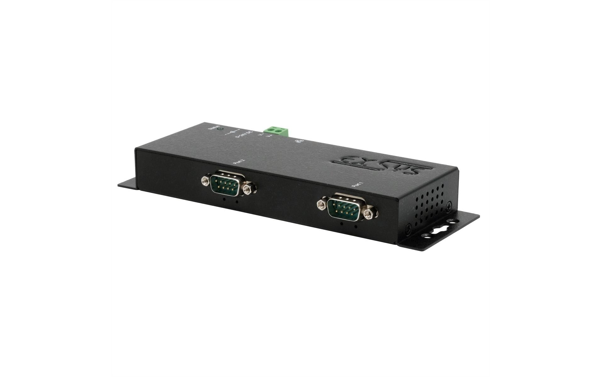 EXSYS EX-6112-2PoE Serieller Geräteserver – Ethernet zu RS-232, 2× RS-232 (9-Pin), PoE, Metallgehäuse