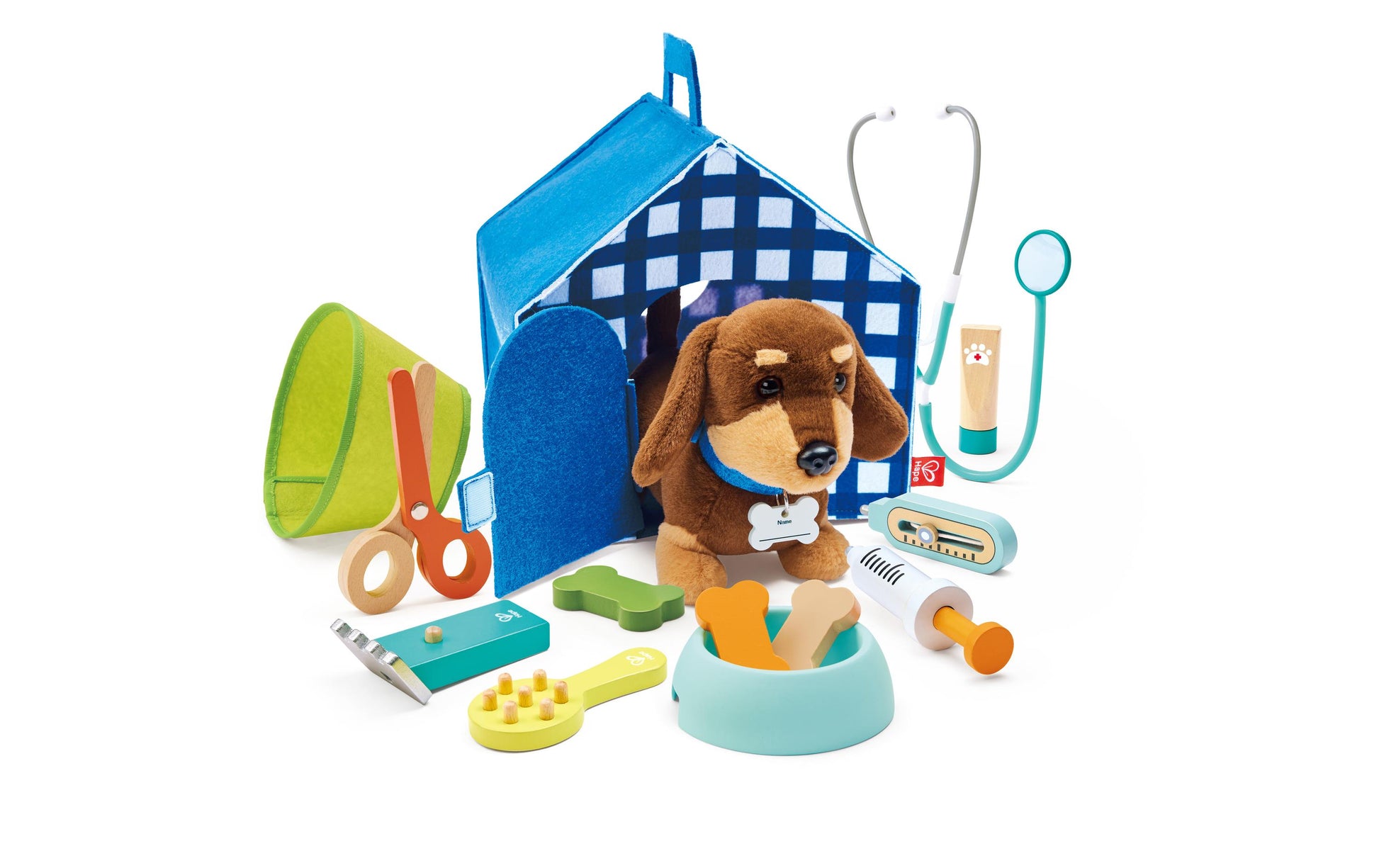 Hape Tierarzt-Spielset – 16-teilig – 20,5×18,5×20 cm – ab 3 Jahren – mehrfarbig – FSC