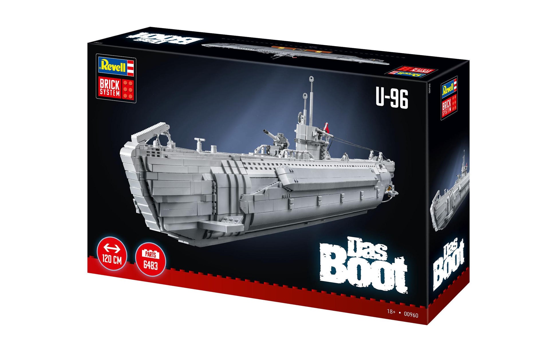 Revell 3D Puzzle U-Boot U-96 Das Boot – 6483 Teile – ab 18 Jahren – Kunststoff, Grau