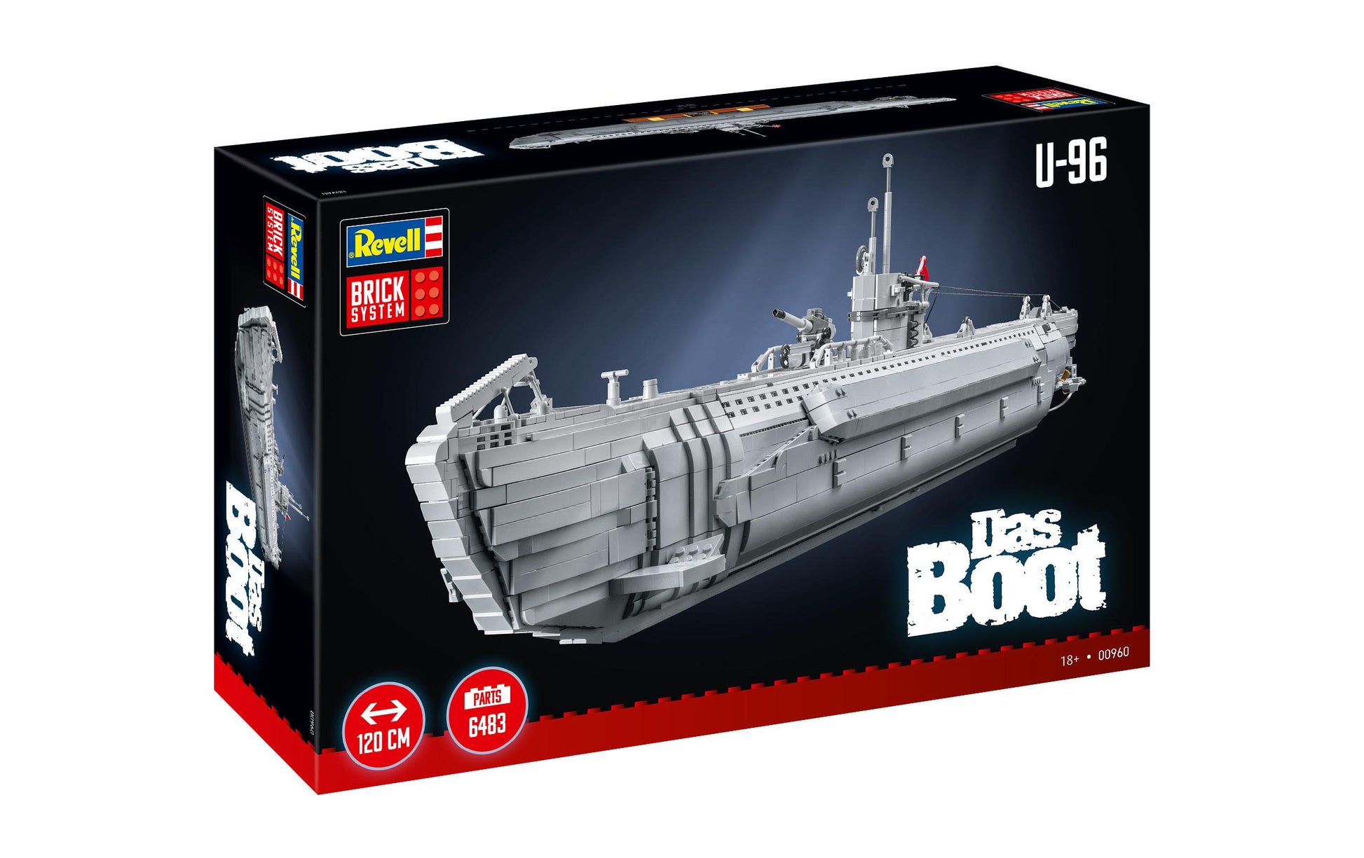 Revell 3D Puzzle U-Boot U-96 Das Boot – 6483 Teile – ab 18 Jahren – Kunststoff, Grau