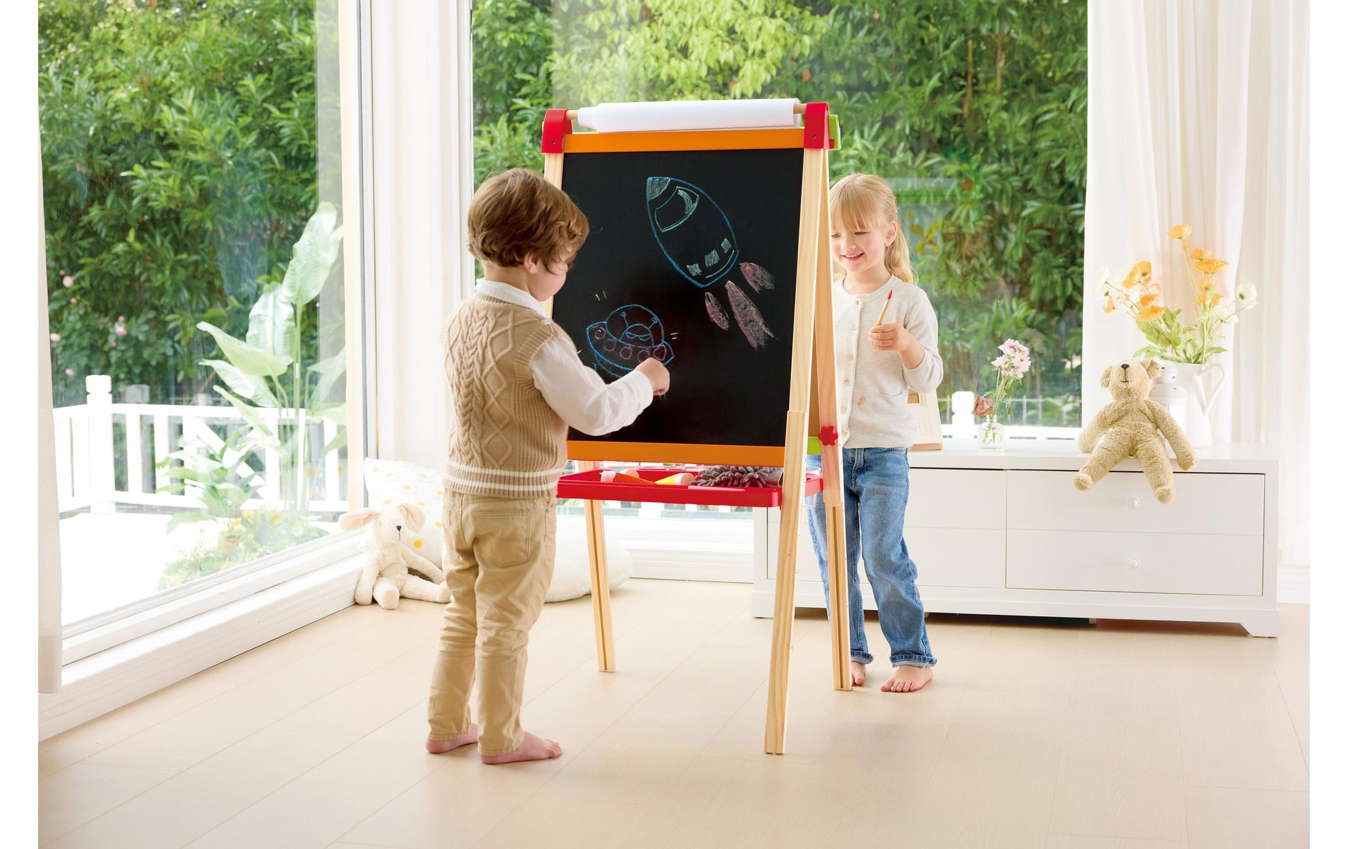 Hape Staffelei – FSC-Holz, 54,0 × 11,0 × 46,0 cm, Mehrfarbig