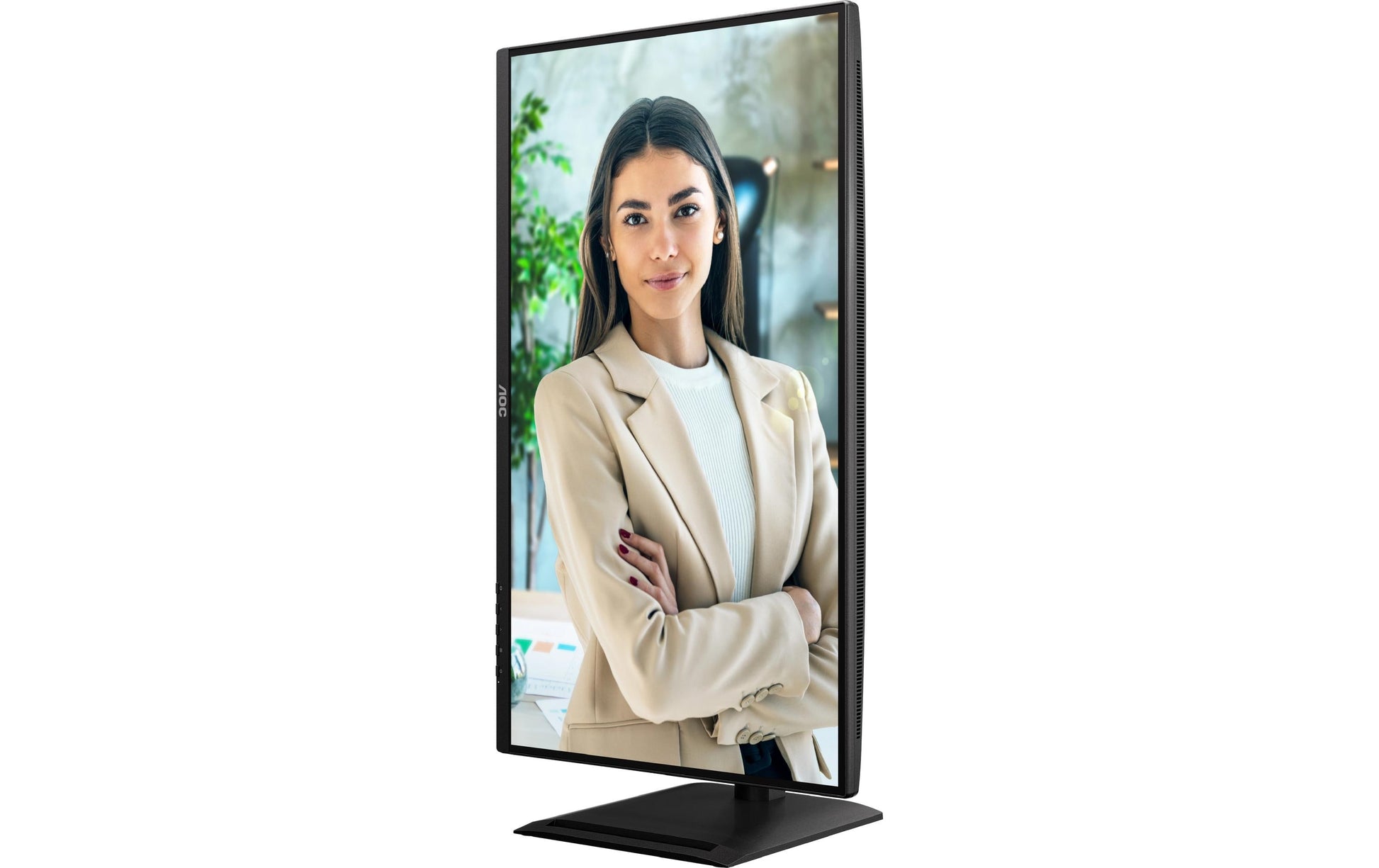 AOC Q27P4U – Monitor, 27", 2560 × 1440 (WQHD), IPS, 120 Hz, 350 cd/m², USB-Hub, Adaptive Sync, Schwarz