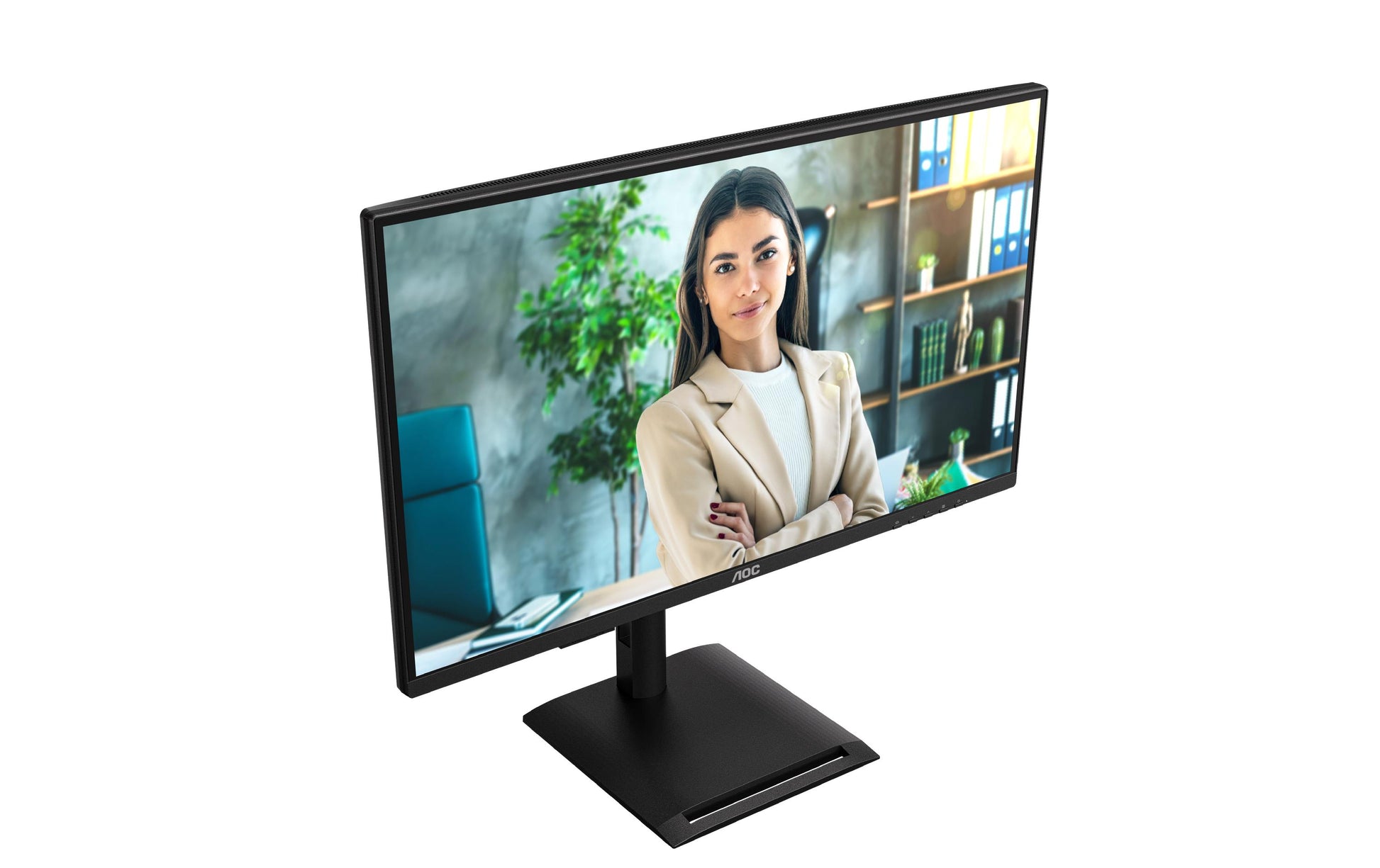 AOC Q27P4U – Monitor, 27", 2560 × 1440 (WQHD), IPS, 120 Hz, 350 cd/m², USB-Hub, Adaptive Sync, Schwarz