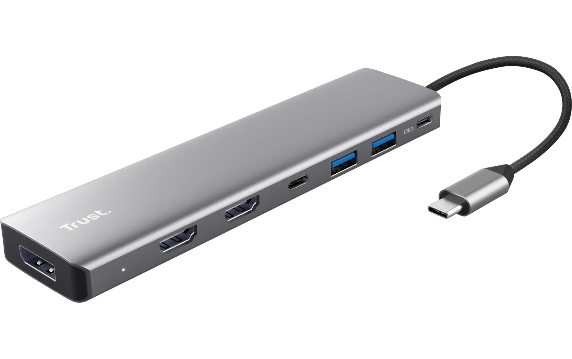 Trust USB-C Multiport-Adapter – 3× HDMI + 2× USB-A + 2× USB-C, USB 3.2 Gen 1, für Windows/Mac/ChromeOS