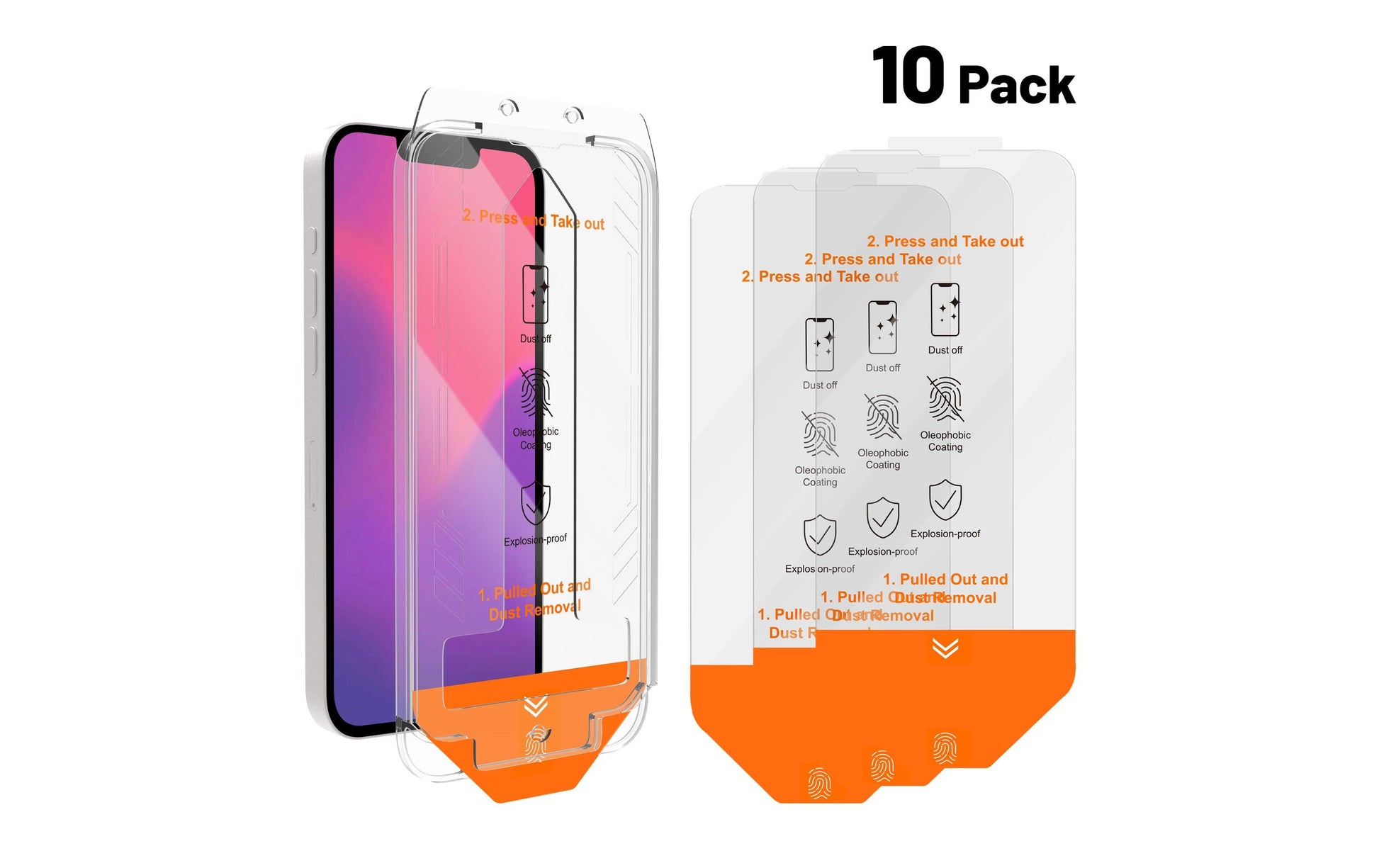 4smarts Displayschutz – für Apple iPhone 13/13 Pro/14 – Panzerglas – kratzfest, Anti-Staub-Set