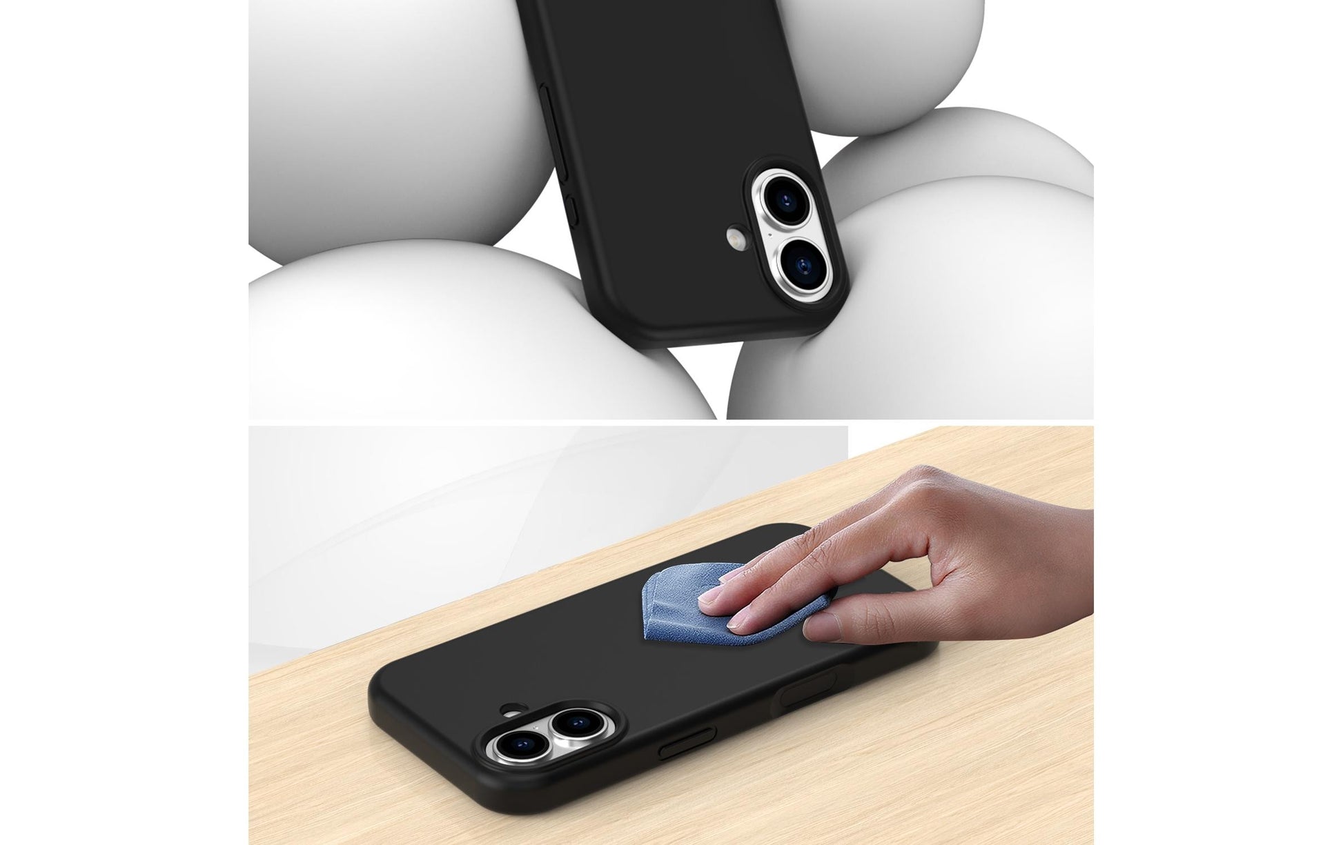 4smarts Cupertino Backcover – für Apple iPhone 17 – MagSafe, Silikon+Mikrofaser, Schwarz