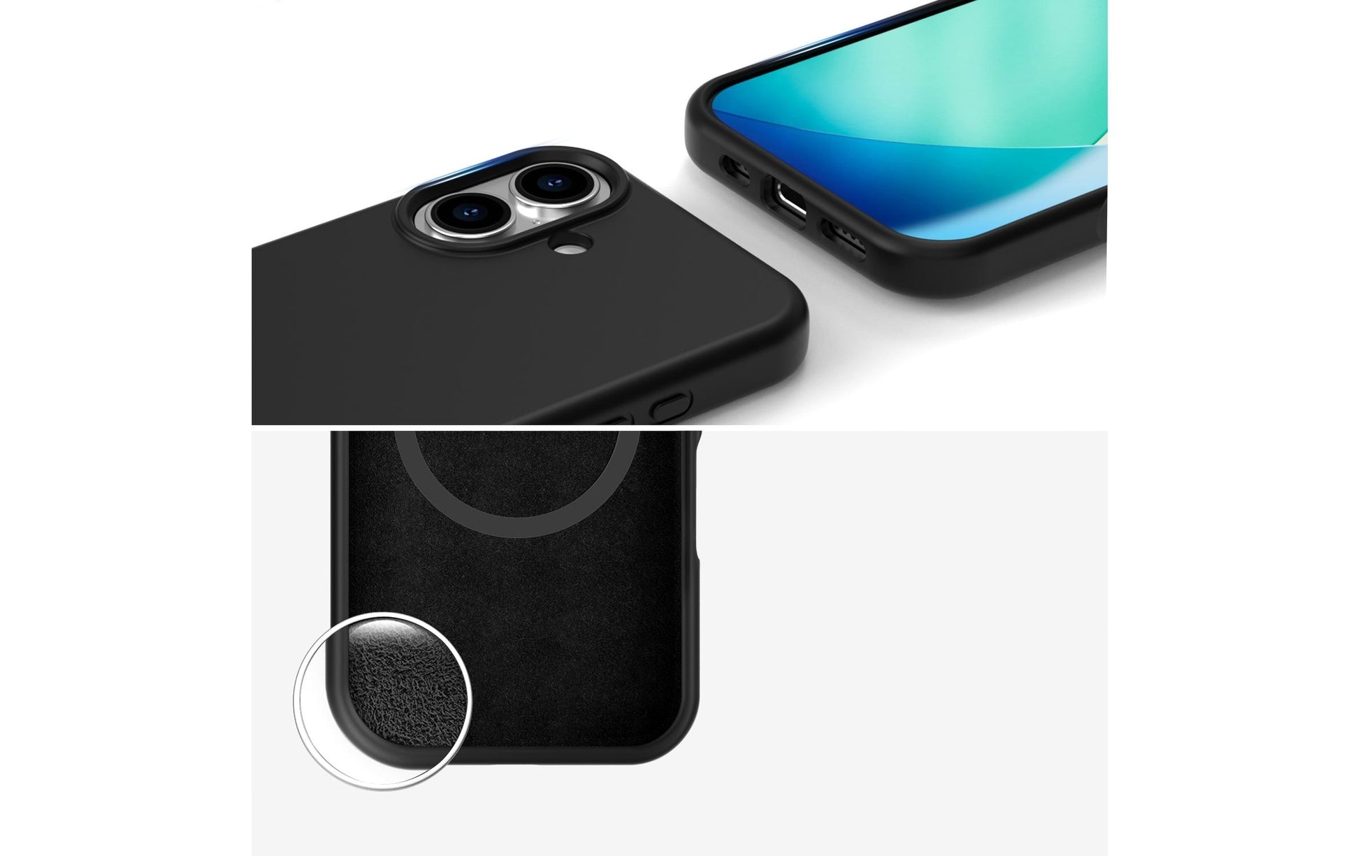 4smarts Cupertino Backcover – für Apple iPhone 17 – MagSafe, Silikon+Mikrofaser, Schwarz