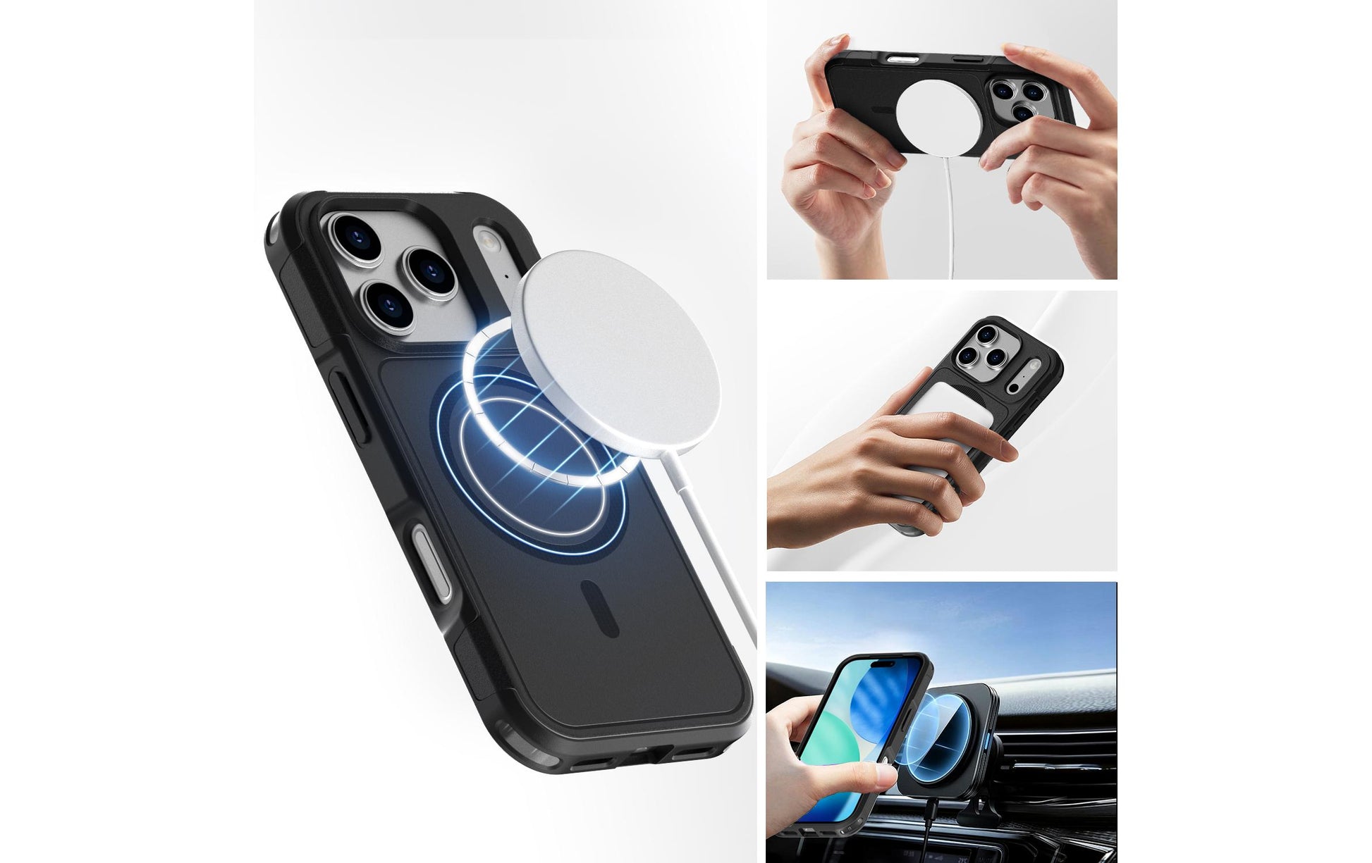 4smarts Backcover Defend – für Apple iPhone 17 Pro – schwarz – TPU/PC – MagSafe-kompatibel