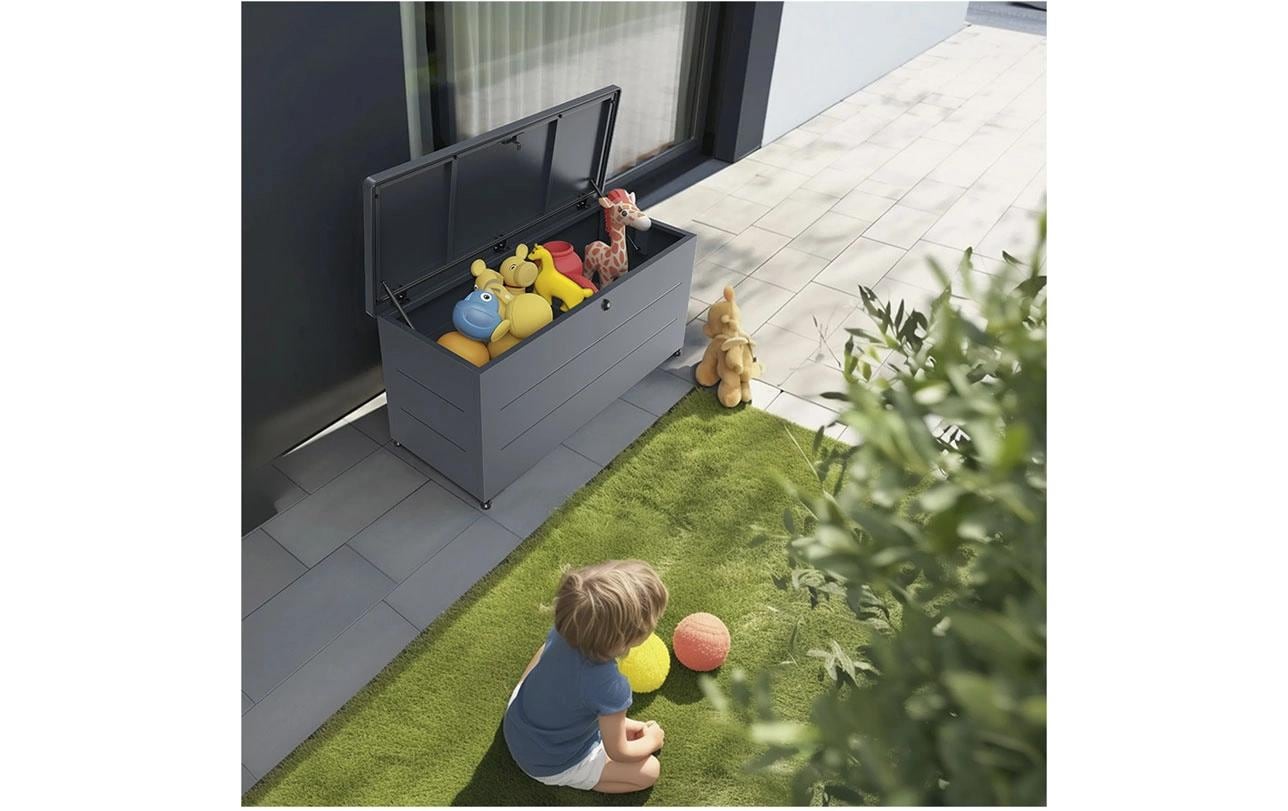 Holmberg Aufbewahrungsbox 331 l – grau, Aluminium, Stahl (verzinkt), B 1150 × H 500 × T 575 mm
