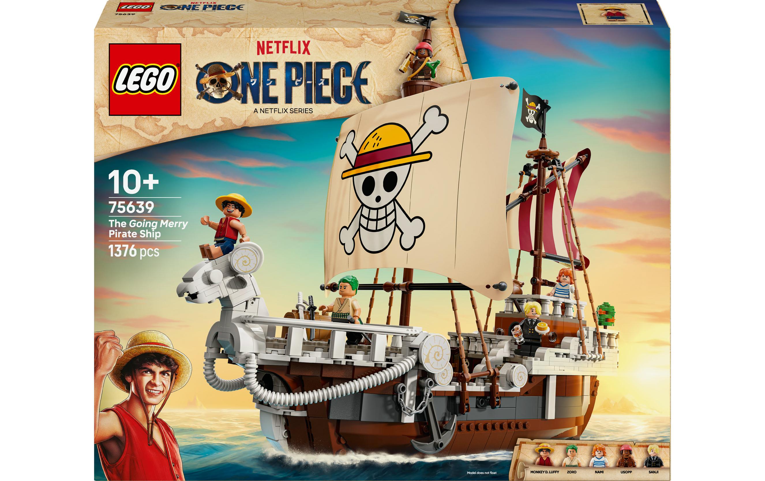 LEGO Piratenschiff Flying Lamb 75639 3D-Puzzle – One Piece – 1376 Teile – 37,8 × 9,4 × 48 cm – ab 10 Jahren