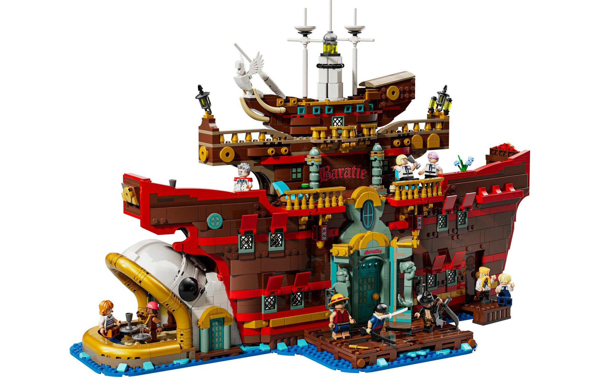 LEGO 75640 Schwimmendes Restaurant Bauset – One Piece – 3402 Teile – 48 × 12,4 × 52,3 cm – ab 18 Jahren