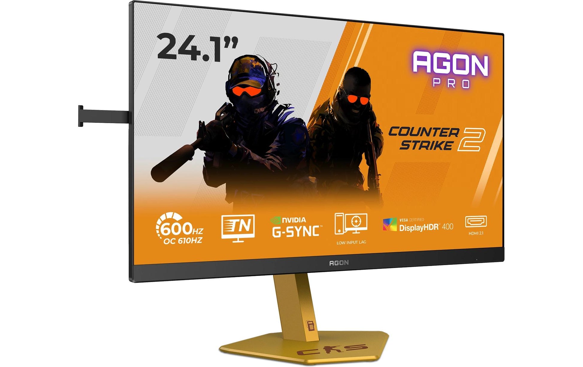 AOC CS24A – Monitor, 24,1", 500 cd/m², Webcam, USB-Hub, Lautsprecher, Adaptive Sync, VESA 100 × 100, Schwarz