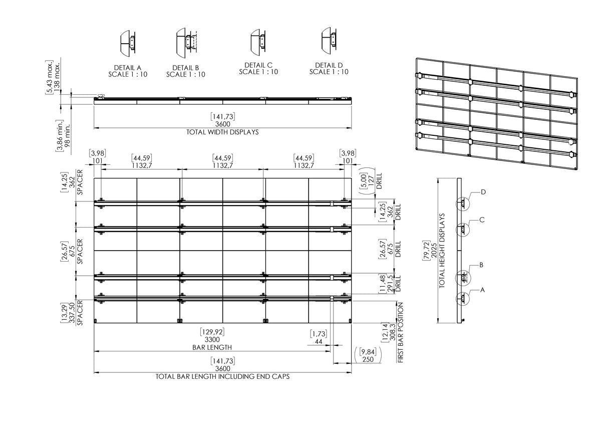 Vogel's LG LSBB INT 8223 – Wandhalterung, Wand, für LG LSBB Serie, fest, schwarz