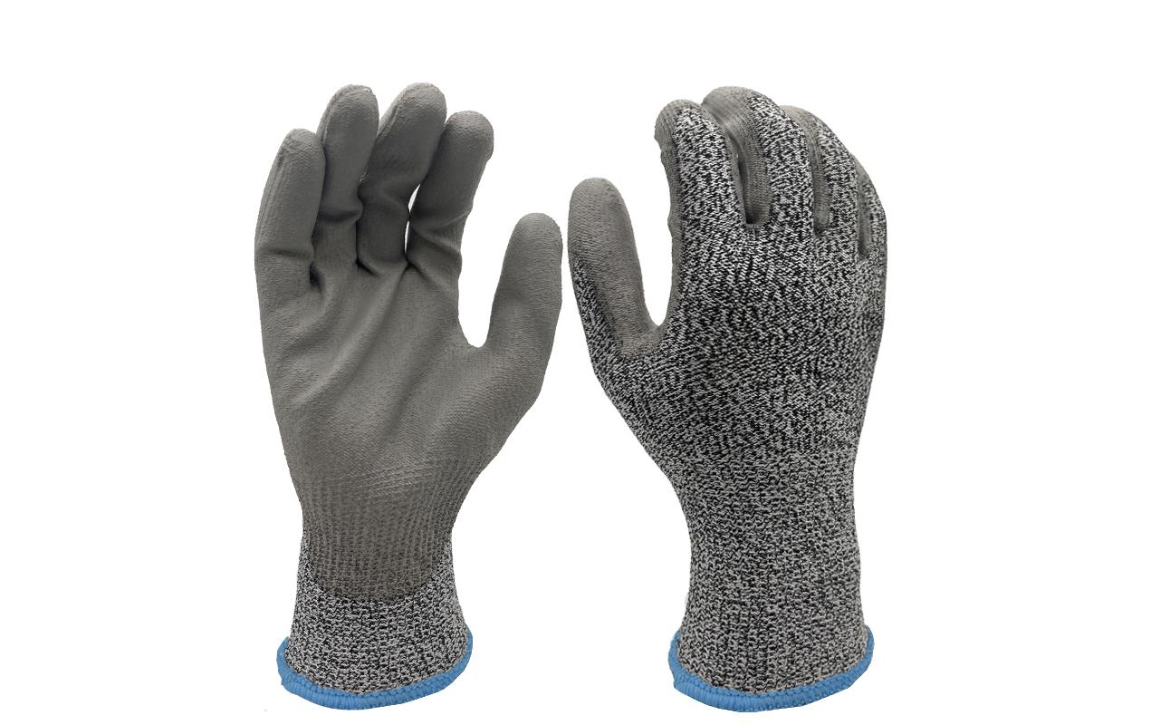 Ftm Schnittschutzhandschuhe – L – Schnittschutzklasse C, Glasfaser/Nylon/PE, PU-beschichtet – Grau