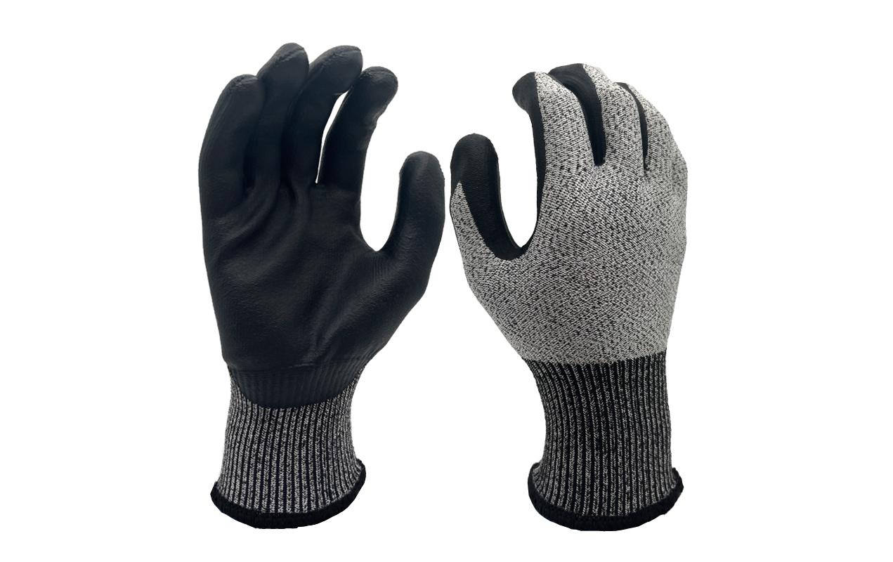 Ftm Schnittschutzhandschuhe – Grösse XL – Nitril/Nylon/PE, Grau/Schwarz, reissfest, ölabweisend