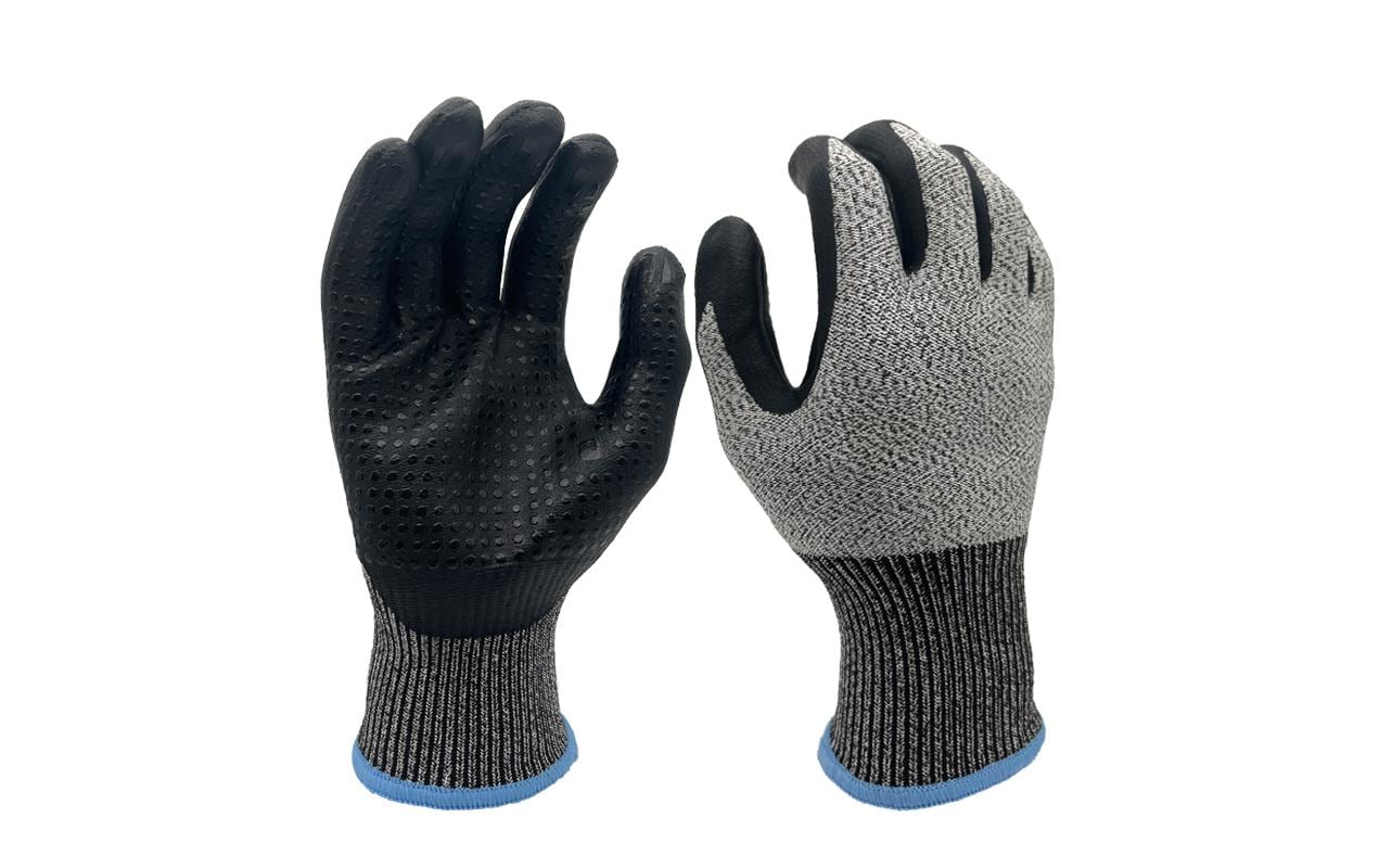 Ftm Schnittschutzhandschuhe – Grösse L – Schnittschutz, Glasfaser/Nitril/Nylon/PE, Grau/Schwarz, Ölabweisend