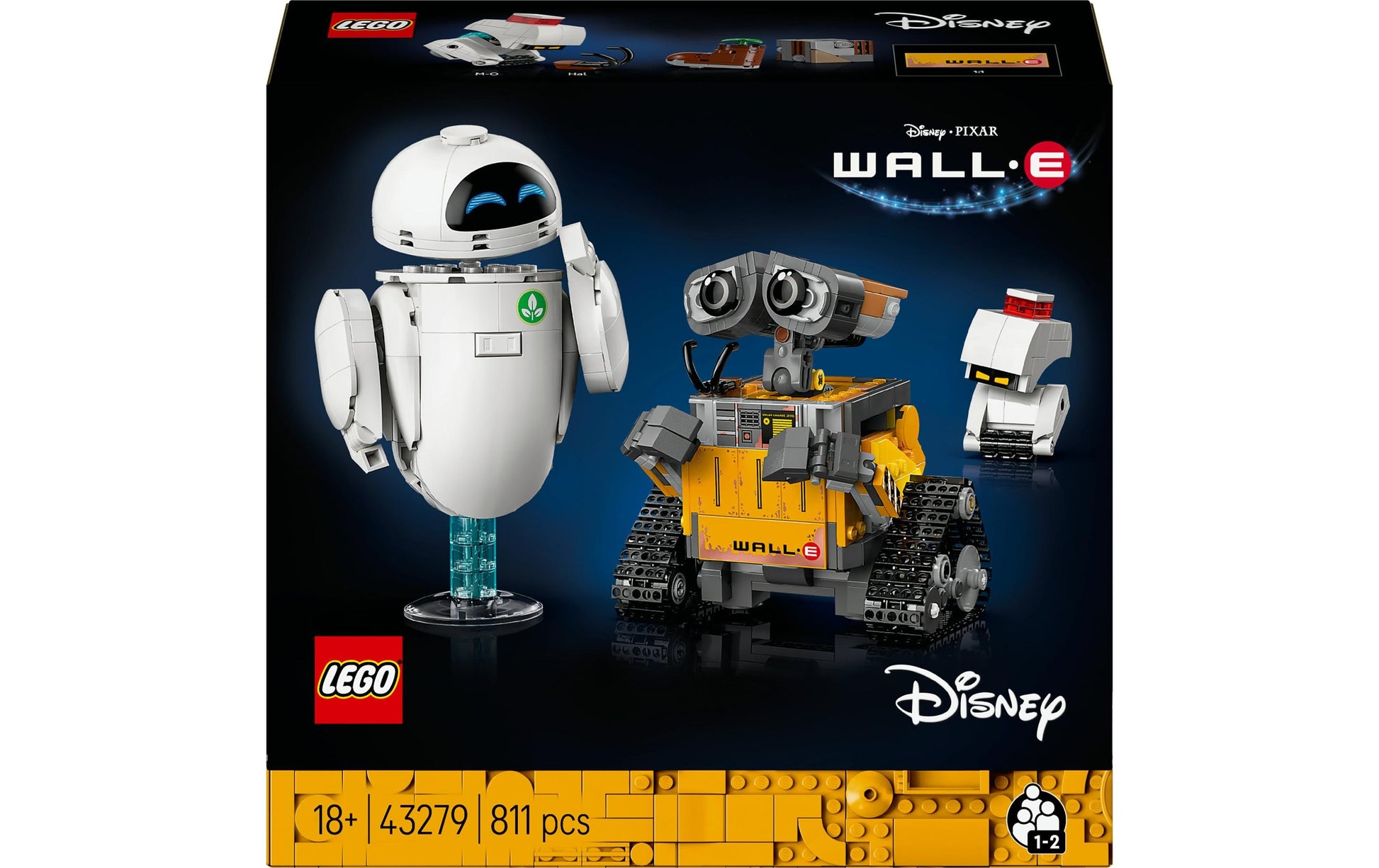 LEGO 43279 3D Puzzle WALL-E und EVE – 811 Teile – 26,2×9,55×28,2 cm – ab 18 Jahren