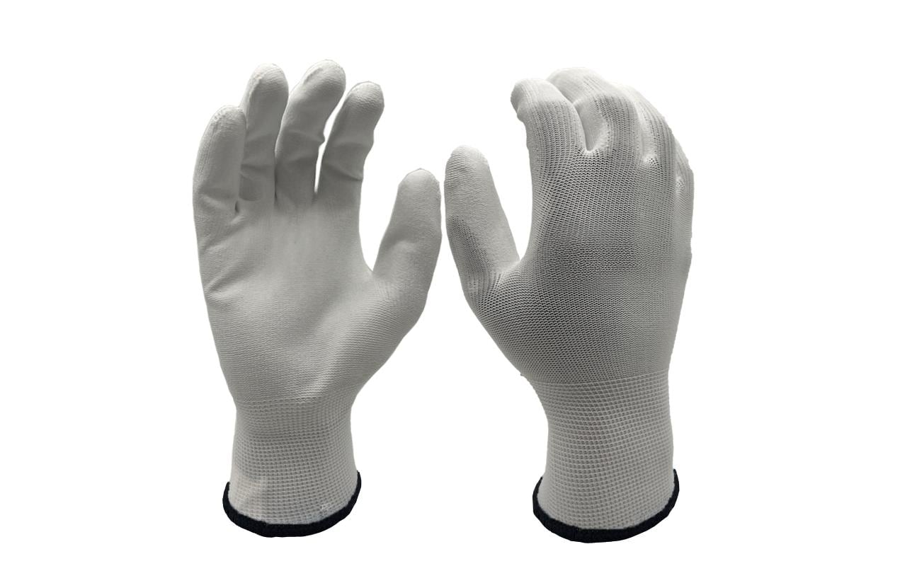 Ftm Arbeitshandschuhe – XL – Polyester, PU-beschichtet – Weiss, Reissfest