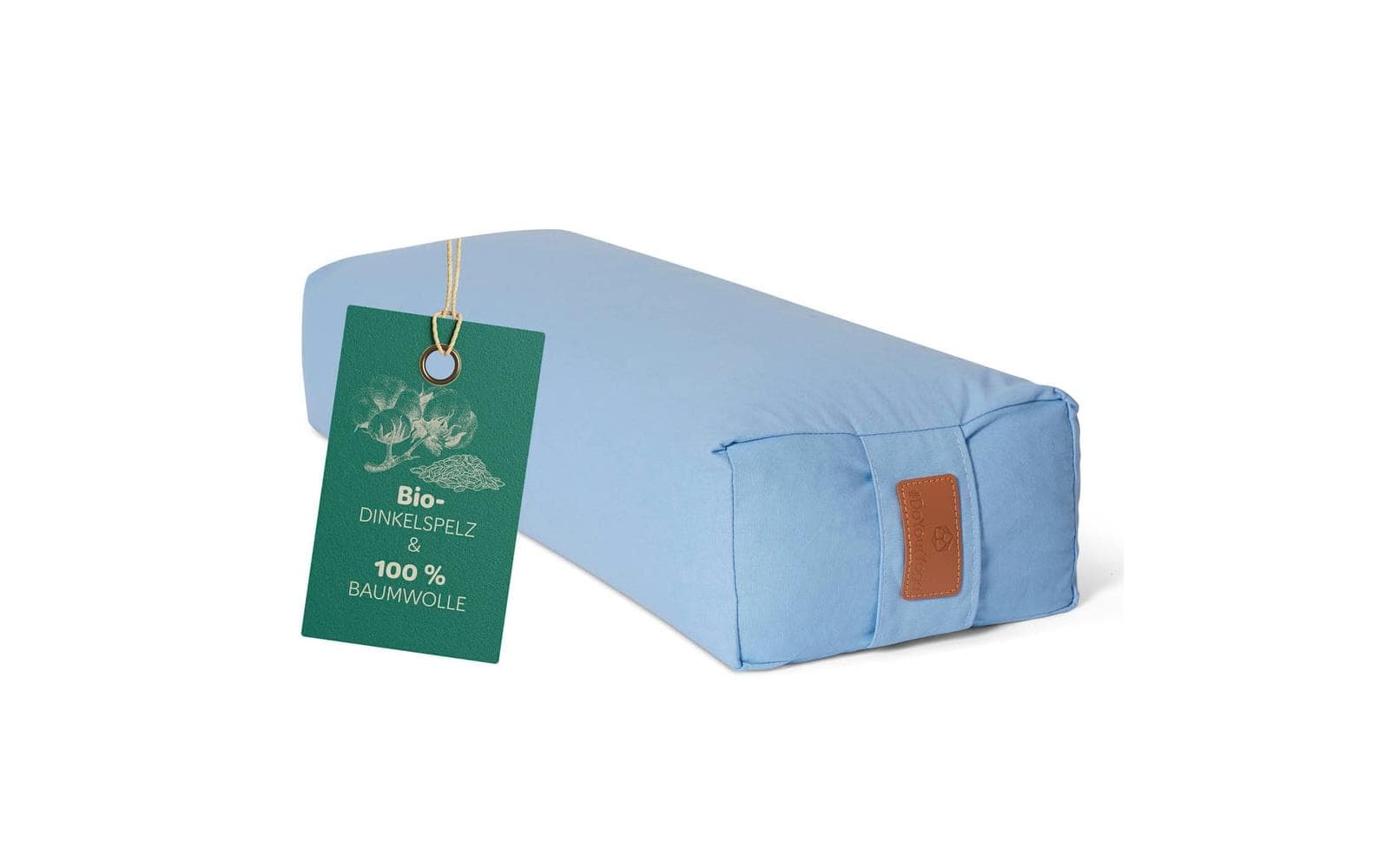 DoYourYoga Paravati Yogabolster Rechteck – 67 × 22 × 13 cm, Baumwolle, Hellblau