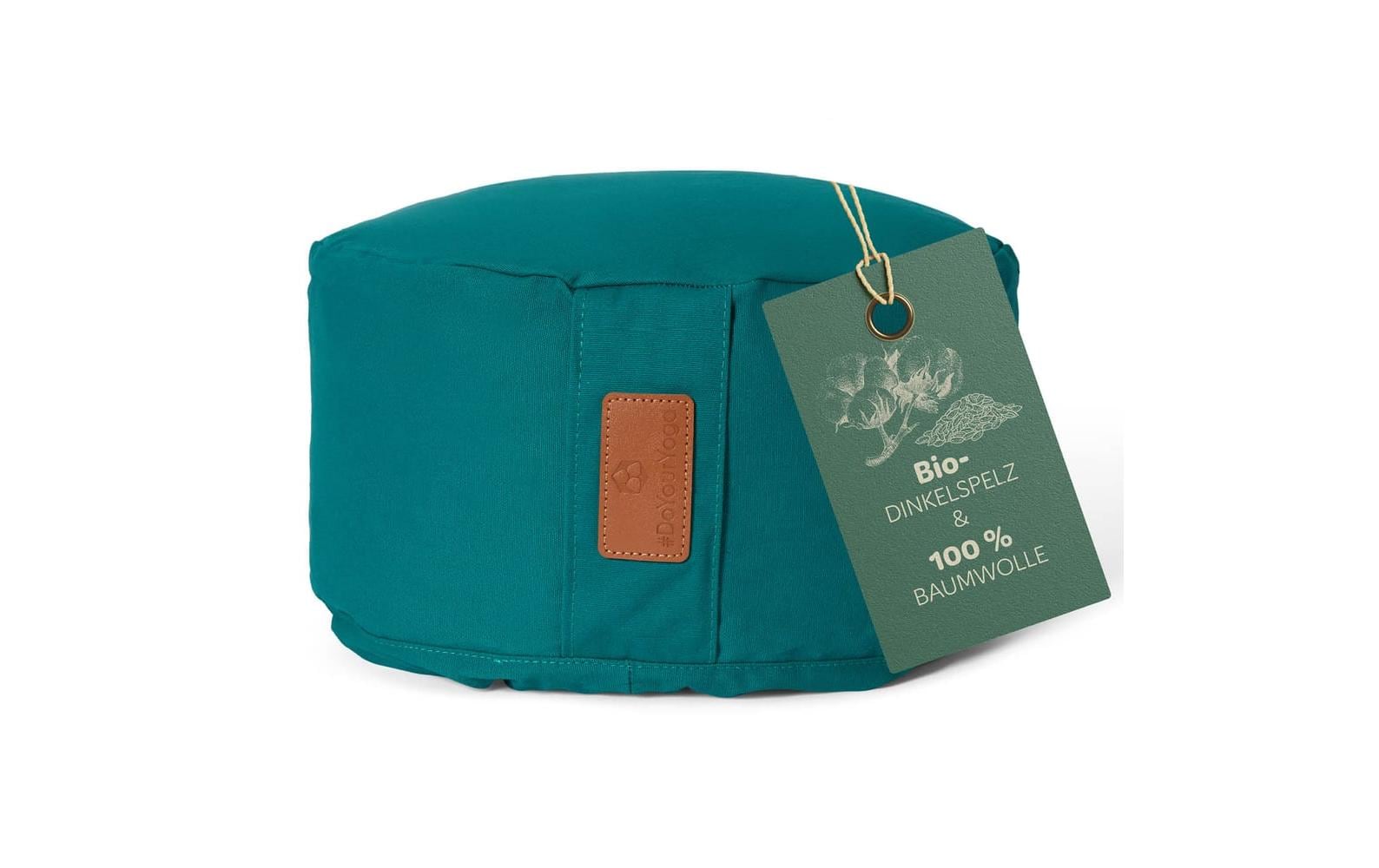 DoYourYoga Vishnu Zylinder Sitzkissen – 30,0 × 30,0 × 15,0 cm, Baumwolle, Dunkelgrün