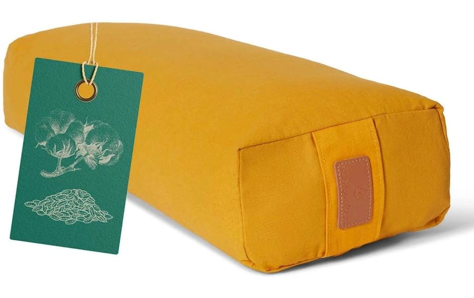 DoYourYoga Vishnu Yogabolster Kissen – 22 × 67 × 13 cm, Baumwolle, Gelb