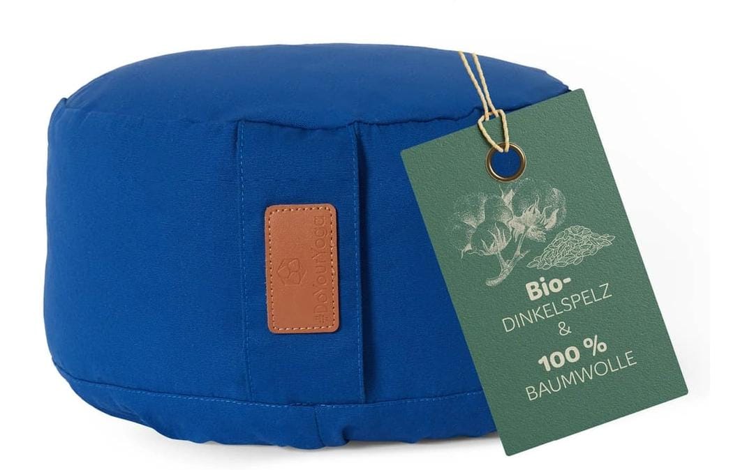 DoYourYoga Yogabolster Vishnu Zylinder – 30 × 30 × 15 cm, Baumwolle, Dunkelblau