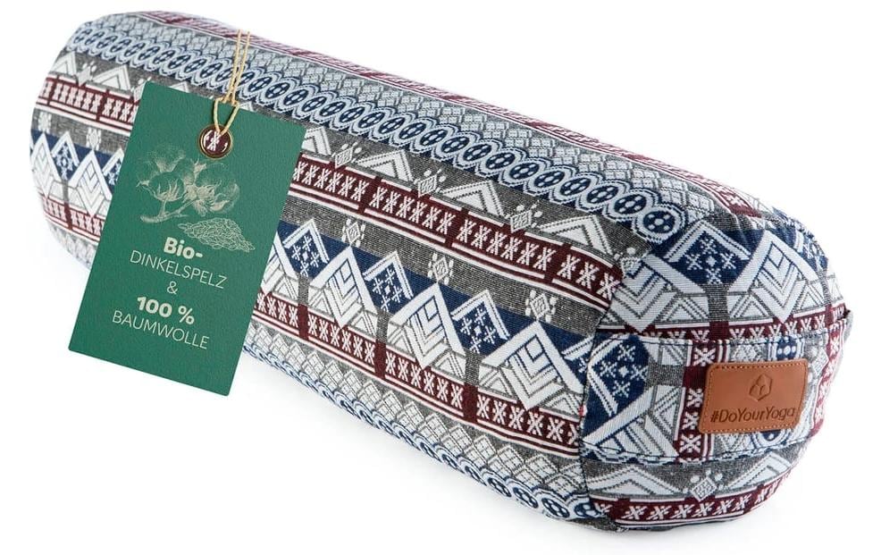 DoYourYoga Tarik Yogabolster Rolle – 22 × 68 × 13 cm, Viskose/Polyester/Baumwolle, Mehrfarbig