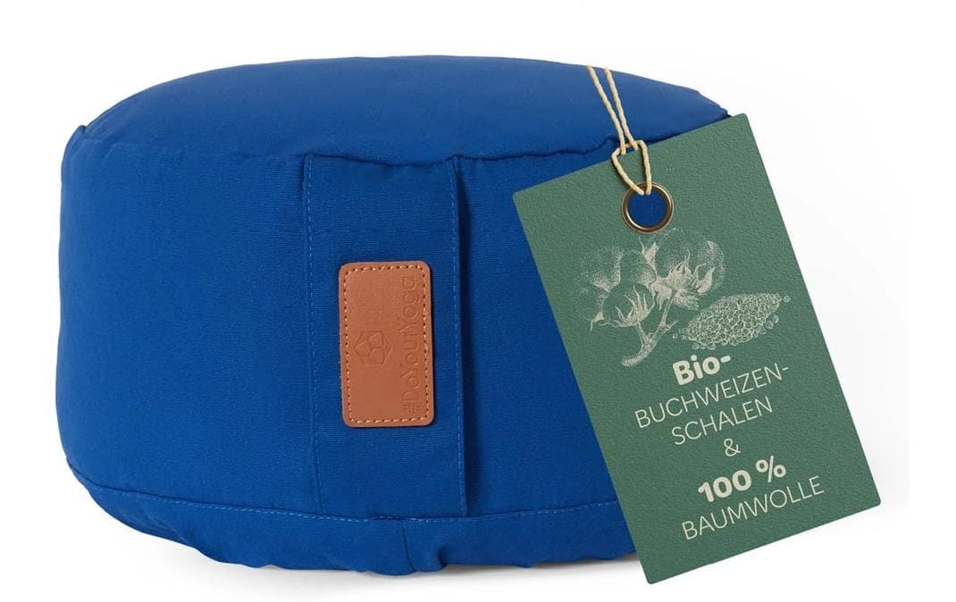 DoYourYoga Yogabolster Vishnu Zylinder Kissen – 30 × 30 × 15 cm, Baumwolle, Dunkelblau