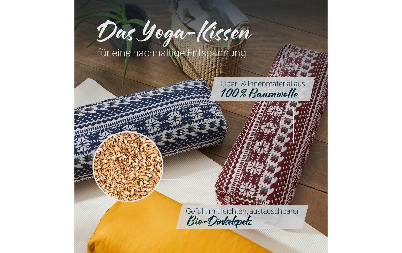 DoYourYoga Paravati Rechteck Kissen – 22 × 67 × 13 cm, Baumwolle, Schwarz-Weiss