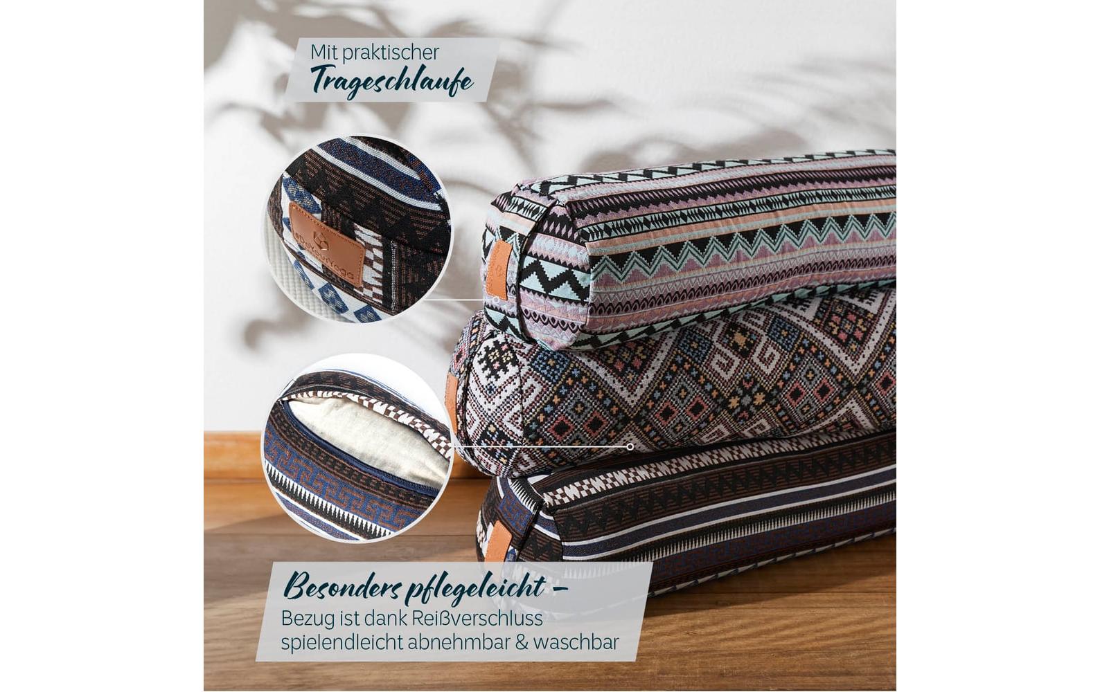 DoYourYoga Yogabolster Tarik – 22 × 68 × 22 cm, Viskose/Polyester/Baumwolle, Mehrfarbig, 1 Stk.