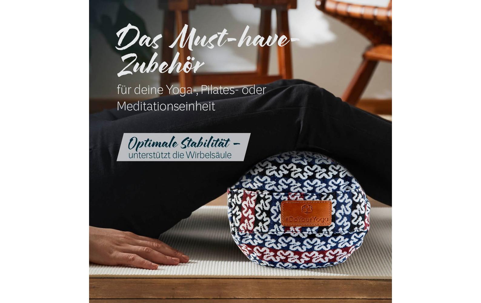 DoYourYoga – Yogabolster Tarik Rolle – Dinkelspelz-Füllung, Viskose/Polyester/Baumwolle, Mehrfarbig
