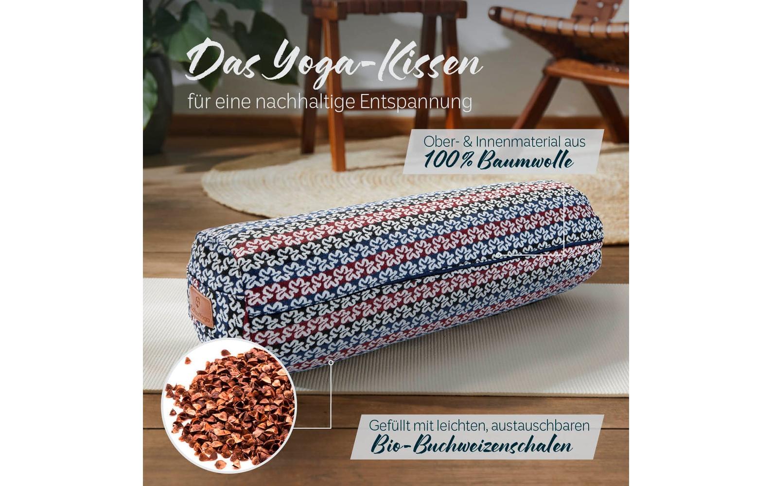 DoYourYoga Yogabolster Tarik Rolle – 22 × 68 × 22 cm, Viskose/Polyester/Baumwolle, Mehrfarbig