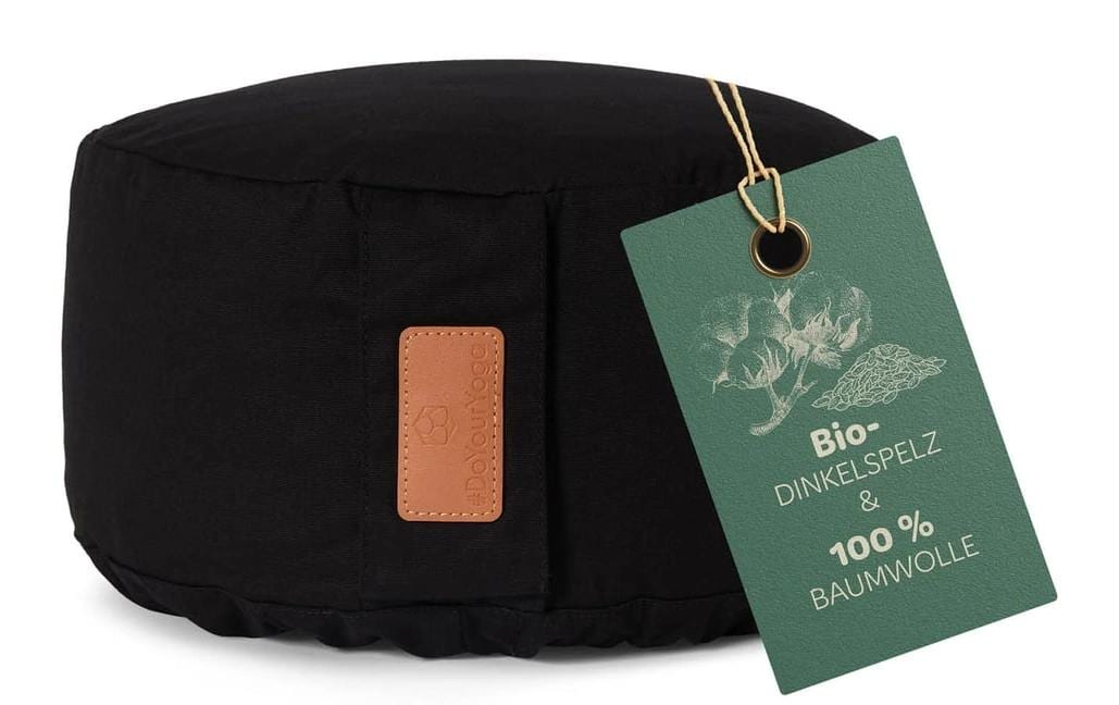 DoYourYoga Yogabolster Vishnu Zylinder – 30 × 30 × 15 cm, Baumwolle, schwarz, 1 Stk.