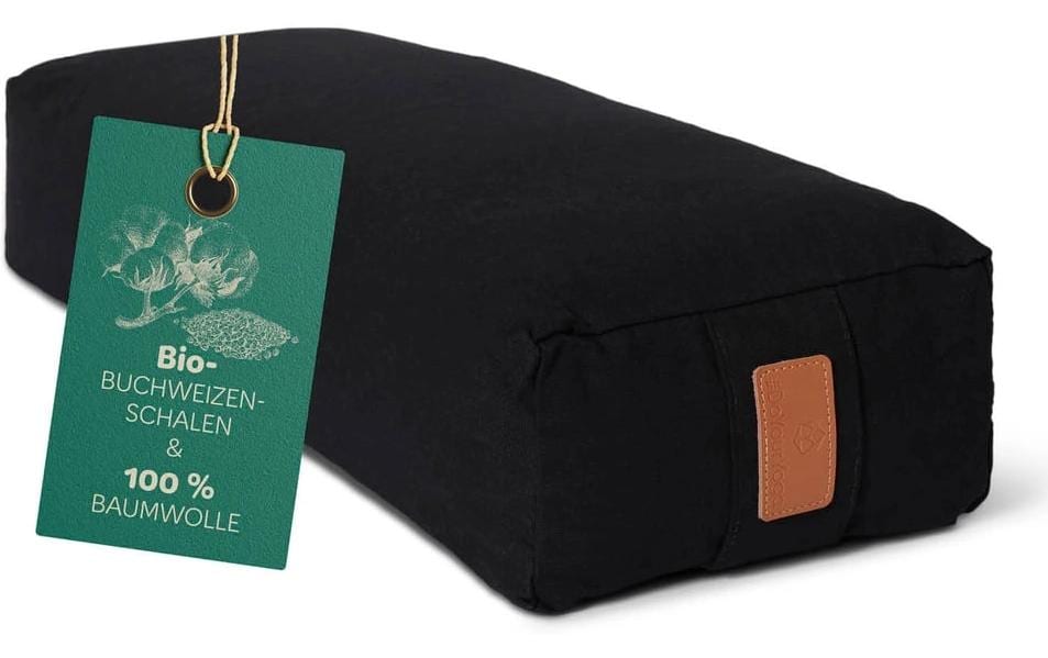 DoYourYoga Yogabolster Paravati Rechteckiges Kissen – 22,0 × 67,0 × 13,0 cm, Baumwolle, Schwarz, 1 Stk.