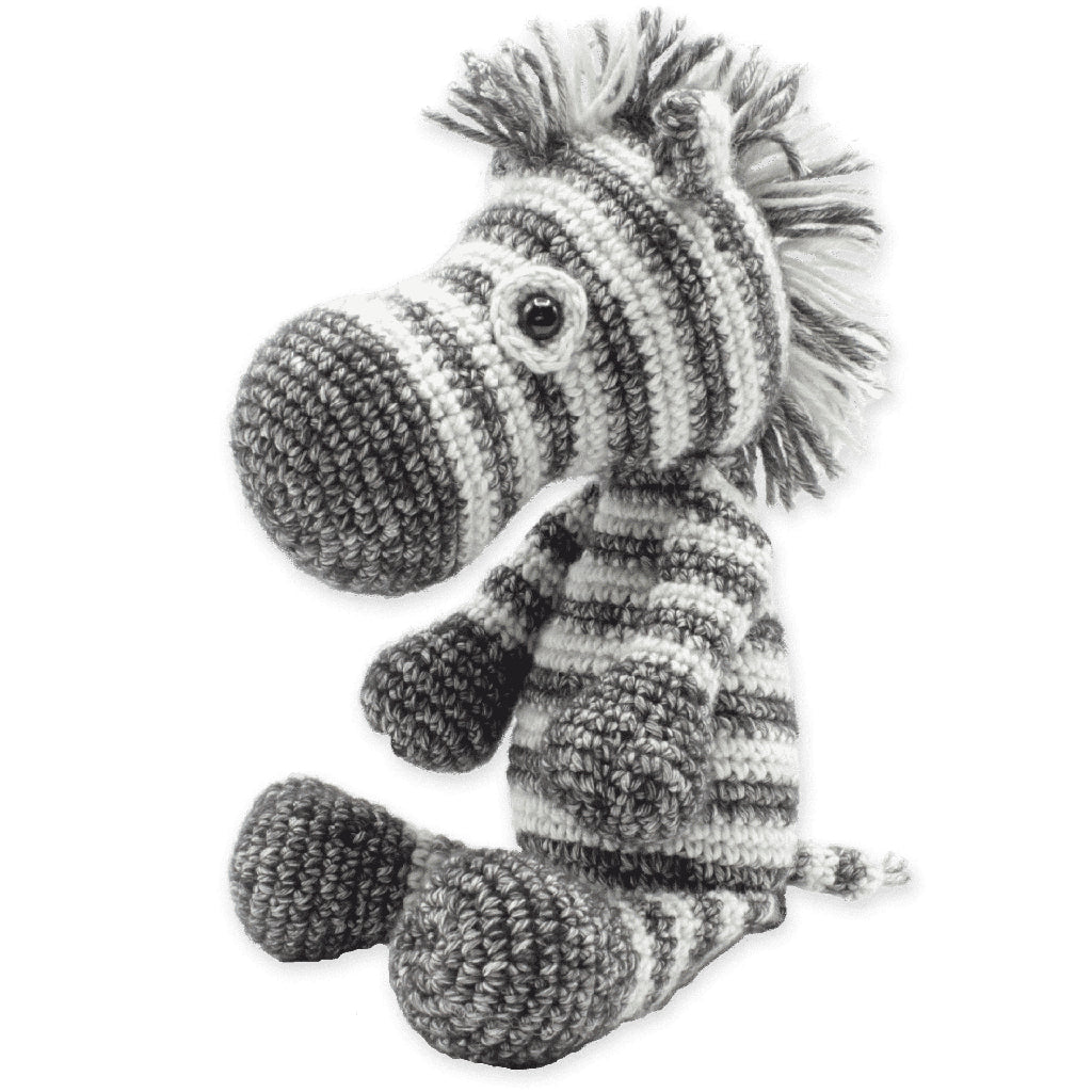 Hardicraft Häkelset Zebra Dirk – 20 cm, Grau