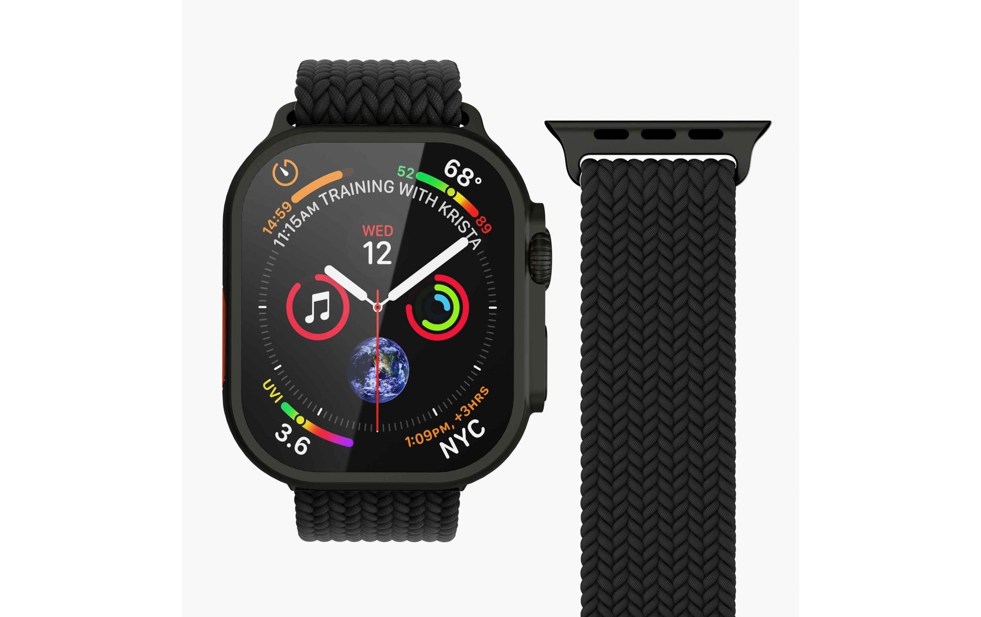 Vonmählen Woven Loop – Armband – für Apple Watch 40 mm, 41 mm, 42 mm, All Black, One Size, Nylon