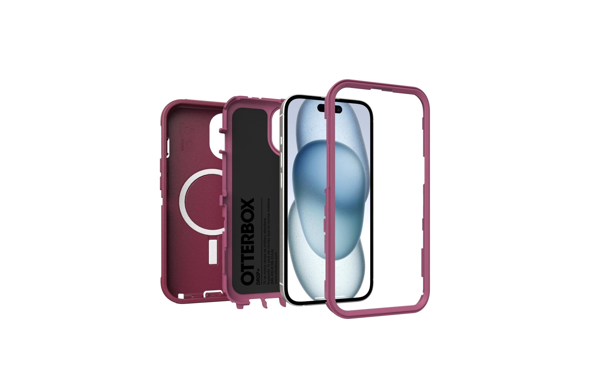 OtterBox Backcover Defender – für Apple iPhone 15 – rosa – Silikon