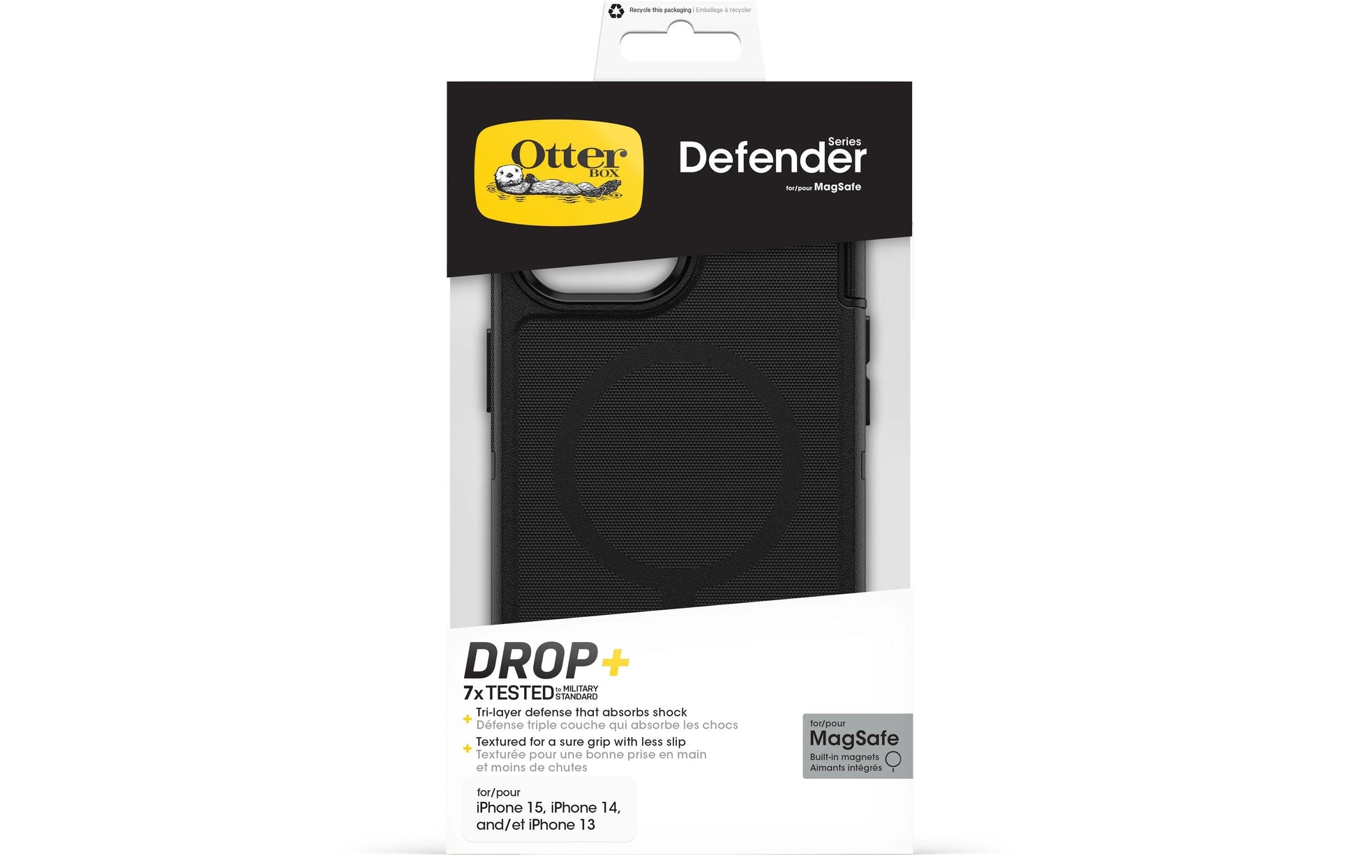 OtterBox Backcover Defender – für Apple iPhone 15 – schwarz – Silikon