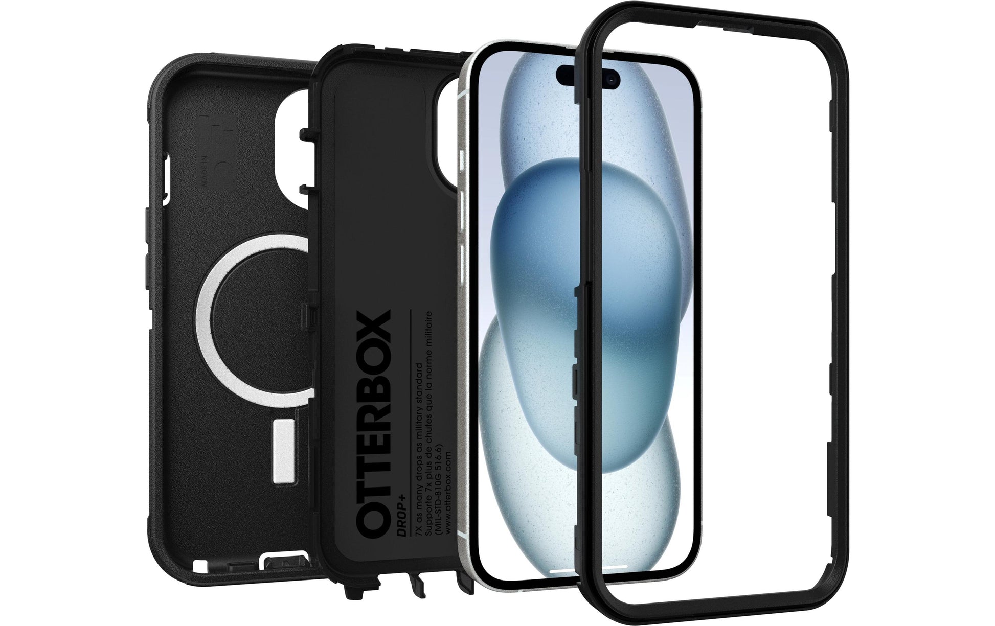 OtterBox Backcover Defender – für Apple iPhone 15 – schwarz – Silikon