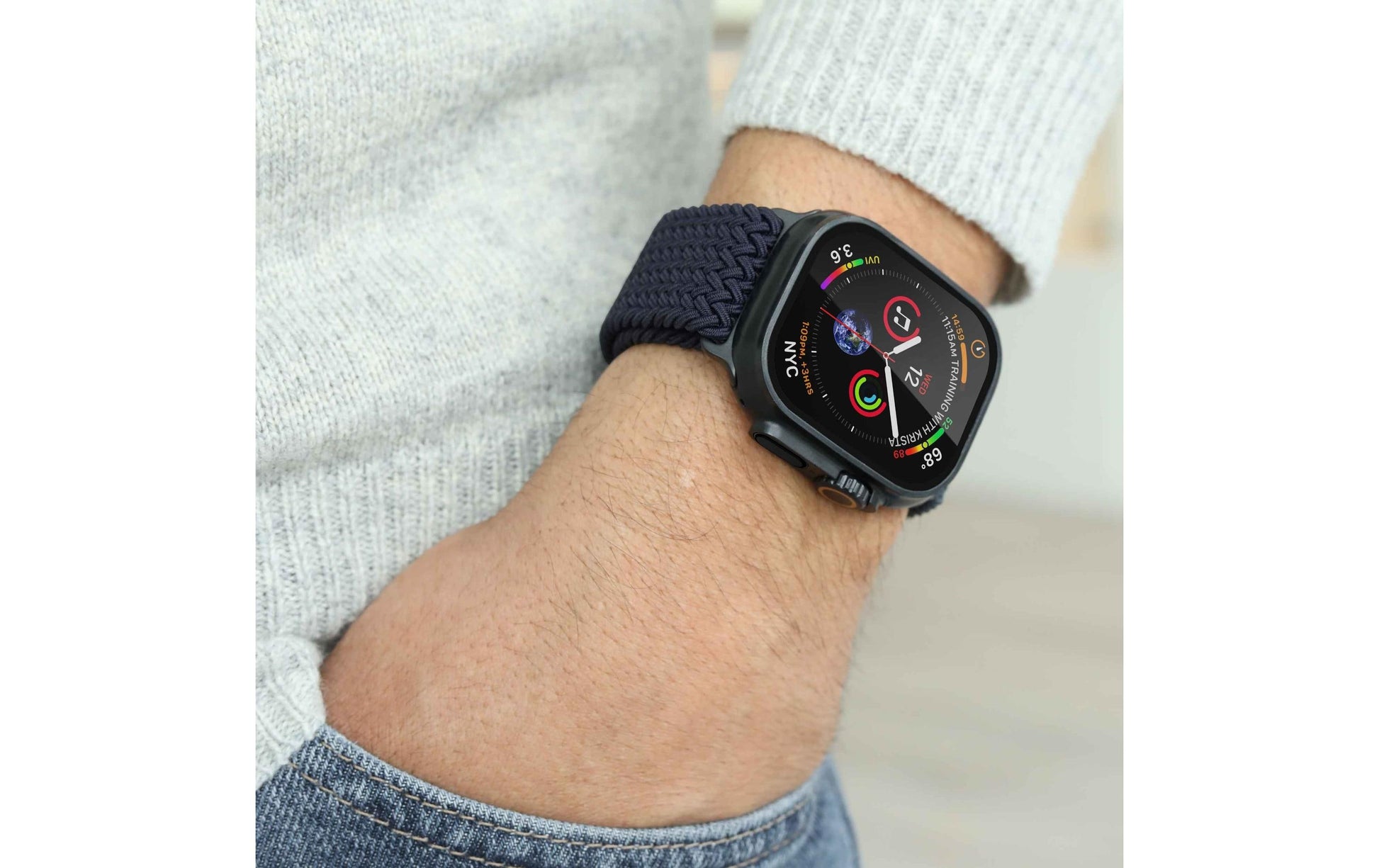Vonmählen Woven Loop – Armband – für Apple Watch, Navy/Schwarz, One Size, Nylon