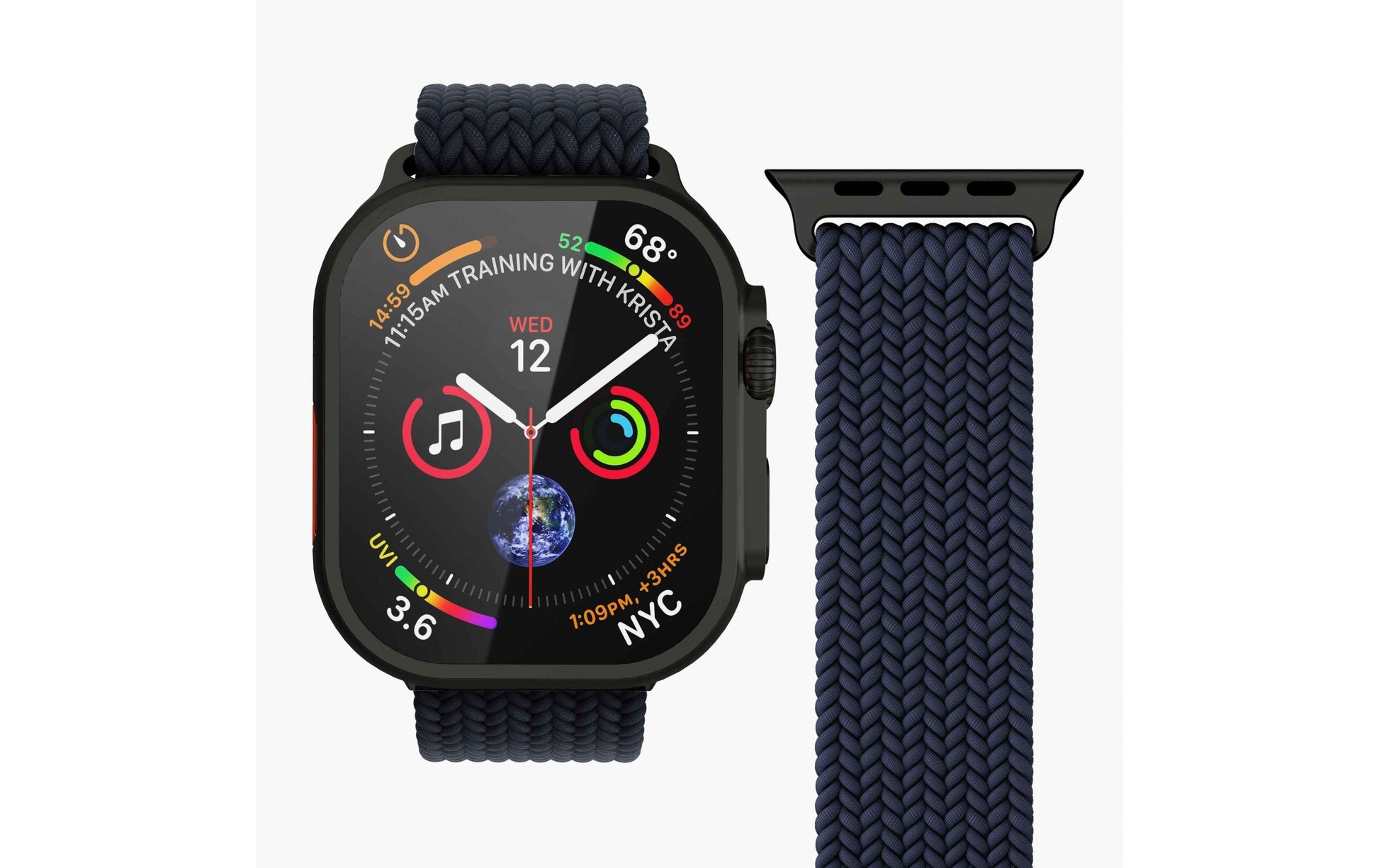 Vonmählen Woven Loop – Armband – für Apple Watch, Navy/Schwarz, One Size, Nylon
