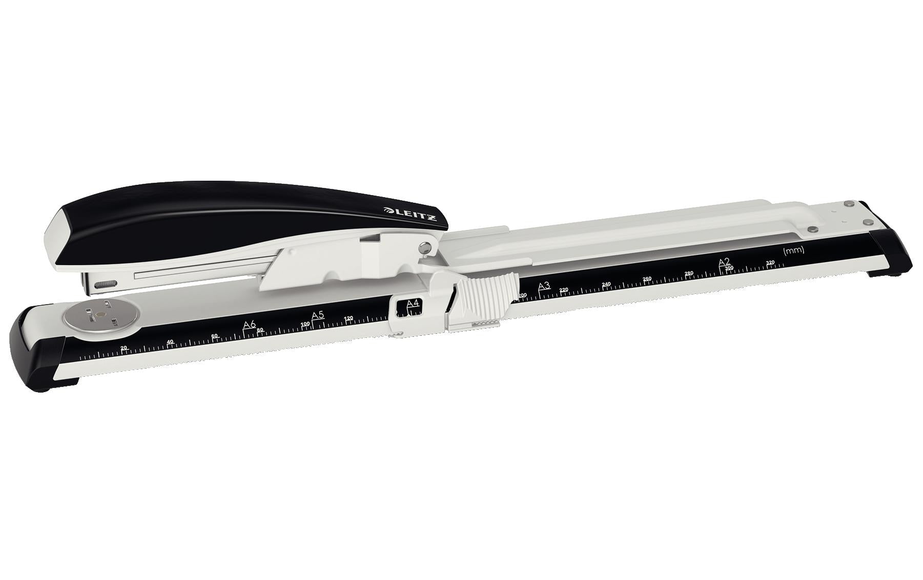 Leitz NeXXt 5560 – Langarmhefter, 40 Blatt, für 24/6, 26/6, 24/8, Einlegetiefe 300 mm, schwarz
