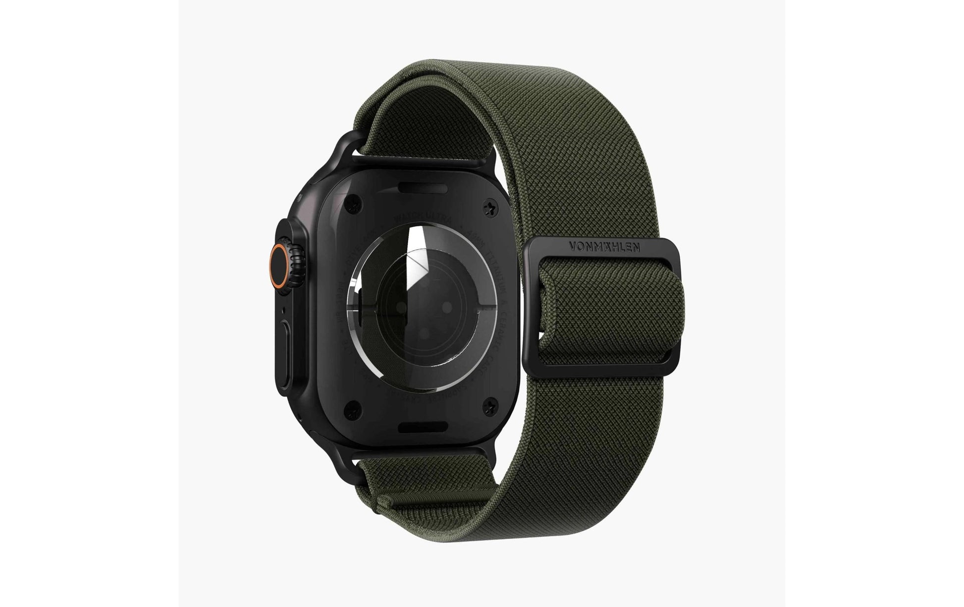 Vonmählen Classic Nylon Loop – Armband – für Apple Watch Ultra, Olive, Schwarz, One Size, Nylon