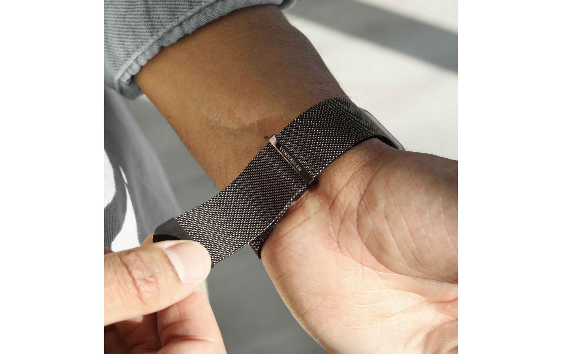 Vonmählen Milanese Loop 2 – Armband – für Apple Watch (diverse Grössen), Granitgrau, Einheitsgrösse, Edelstahl