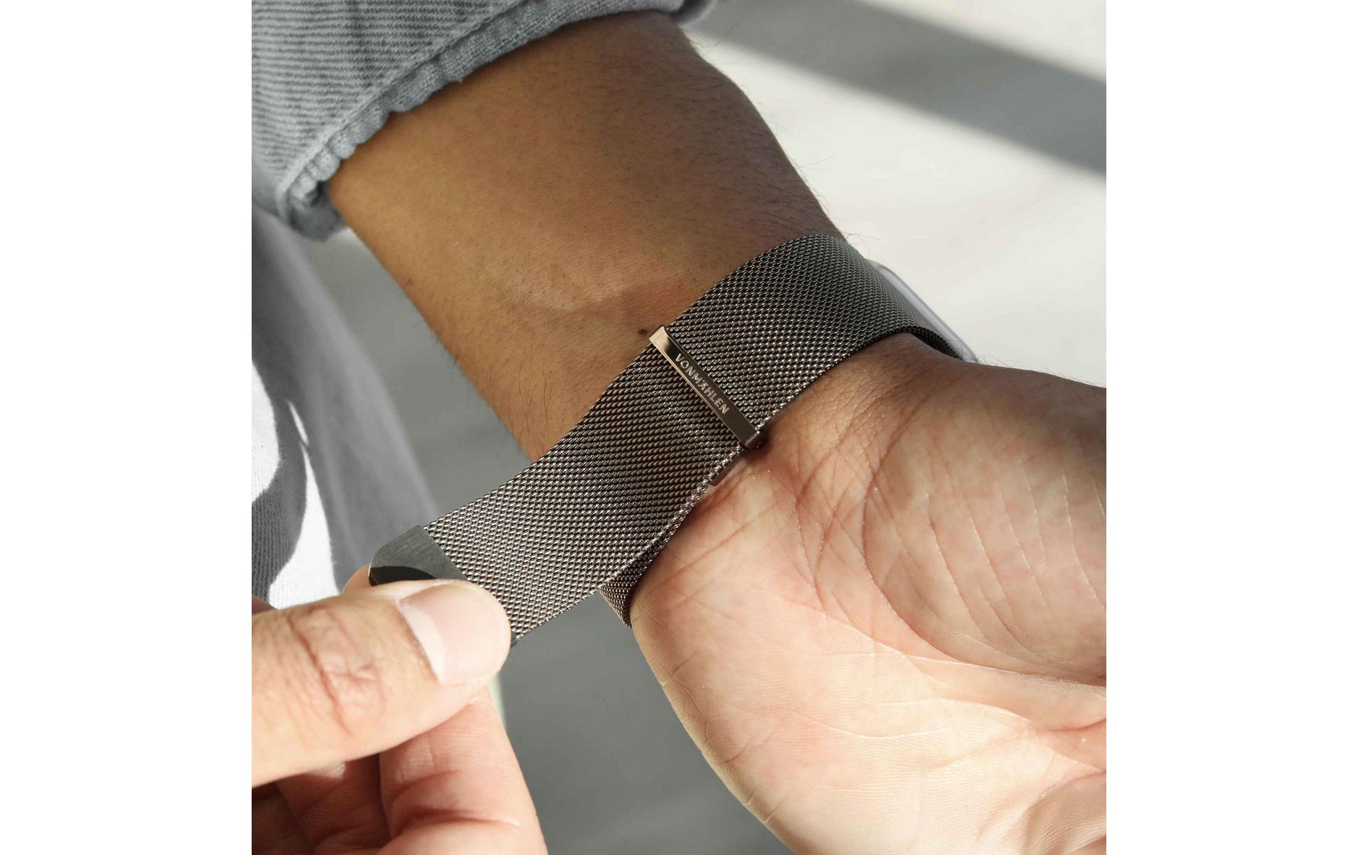 Vonmählen Milanese Loop 2 – Armband – für Apple Watch 40/41/42 mm, Desert Sand, Edelstahl