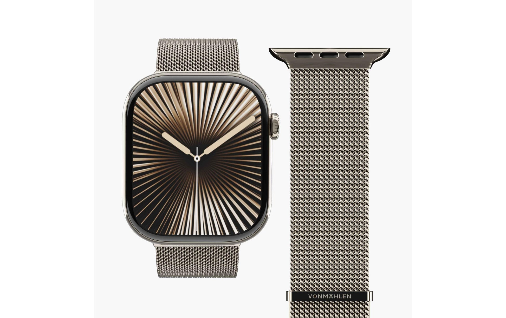 Vonmählen Milanese Loop 2 Desert Sand – Armband – für Apple Watch (diverse Grössen), One Size, Edelstahl