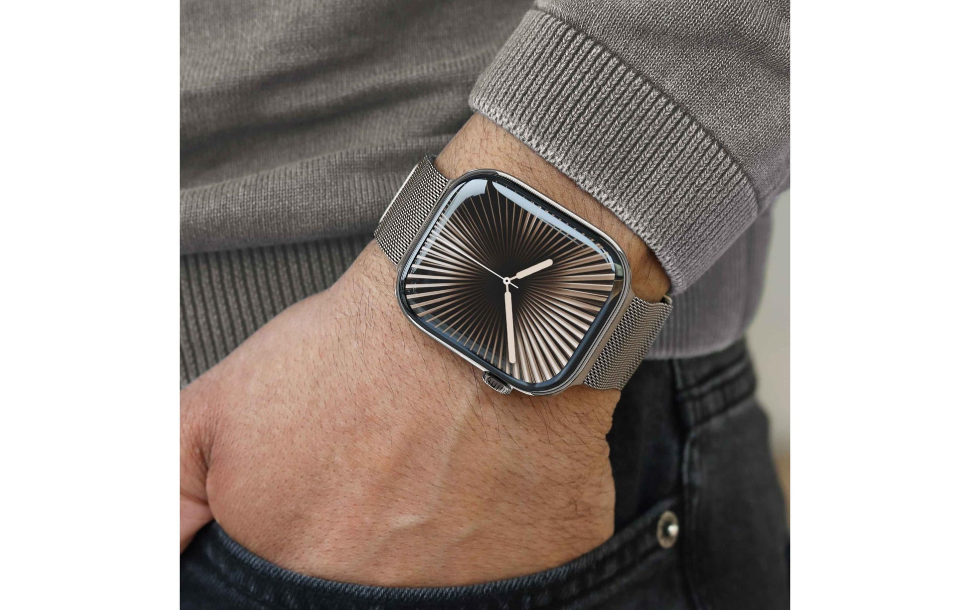 Vonmählen Milanese Loop 2 Desert Sand – Armband – für Apple Watch (diverse Grössen), One Size, Edelstahl