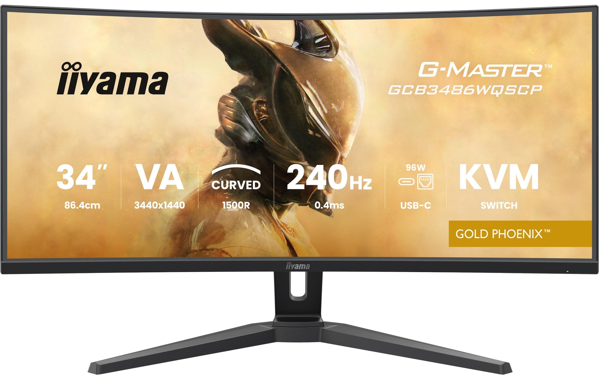 iiyama GCB3486WQSCP-B1 – Monitor, 34" 3440 × 1440, 240 Hz, 500 cd/m², Gebogen