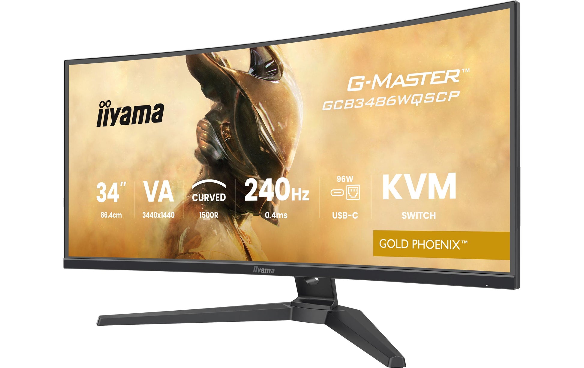 iiyama GCB3486WQSCP-B1 – Monitor, 34" 3440 × 1440, 240 Hz, 500 cd/m², Gebogen
